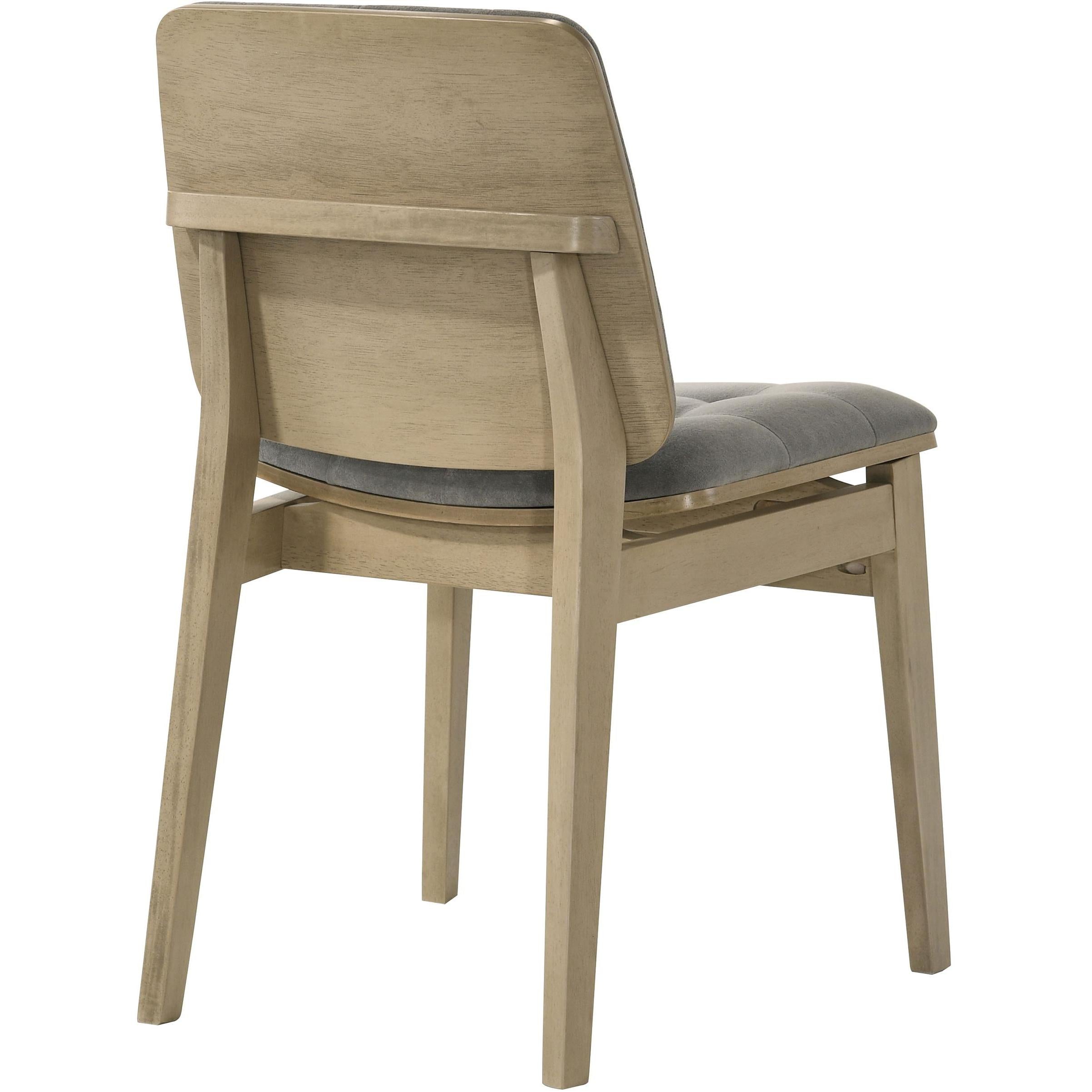  Coaster Furniture Redbridge 193962NAT Set of 2 Velvet Upholstered Side Chair - Grey/Natural Oak IMAGE 8