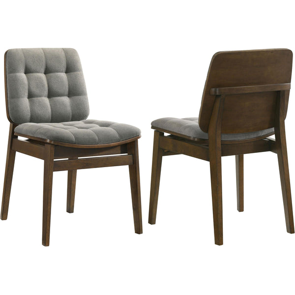 Coaster Furniture Redbridge 193962WAL Set of 2 Velvet Upholstered Side Chair - Grey/Walnut
