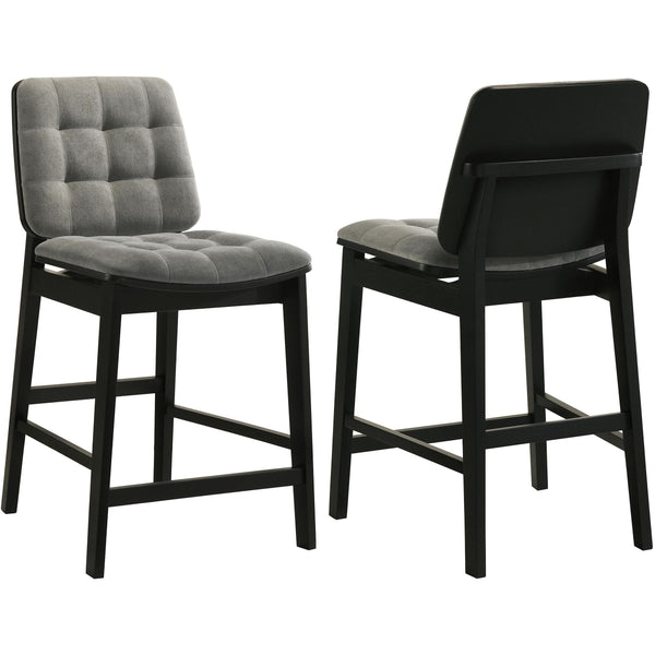 Coaster Furniture Redbridge 193969BLK Set of 2 Velvet Upholstered Counter Chair - Grey/Black
