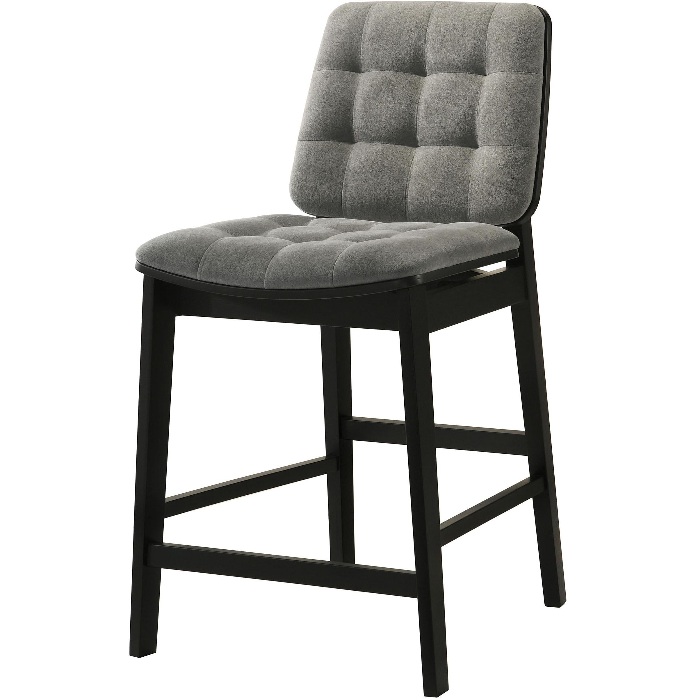  Coaster Furniture Redbridge 193969BLK Set of 2 Velvet Upholstered Counter Chair - Grey/Black IMAGE 5
