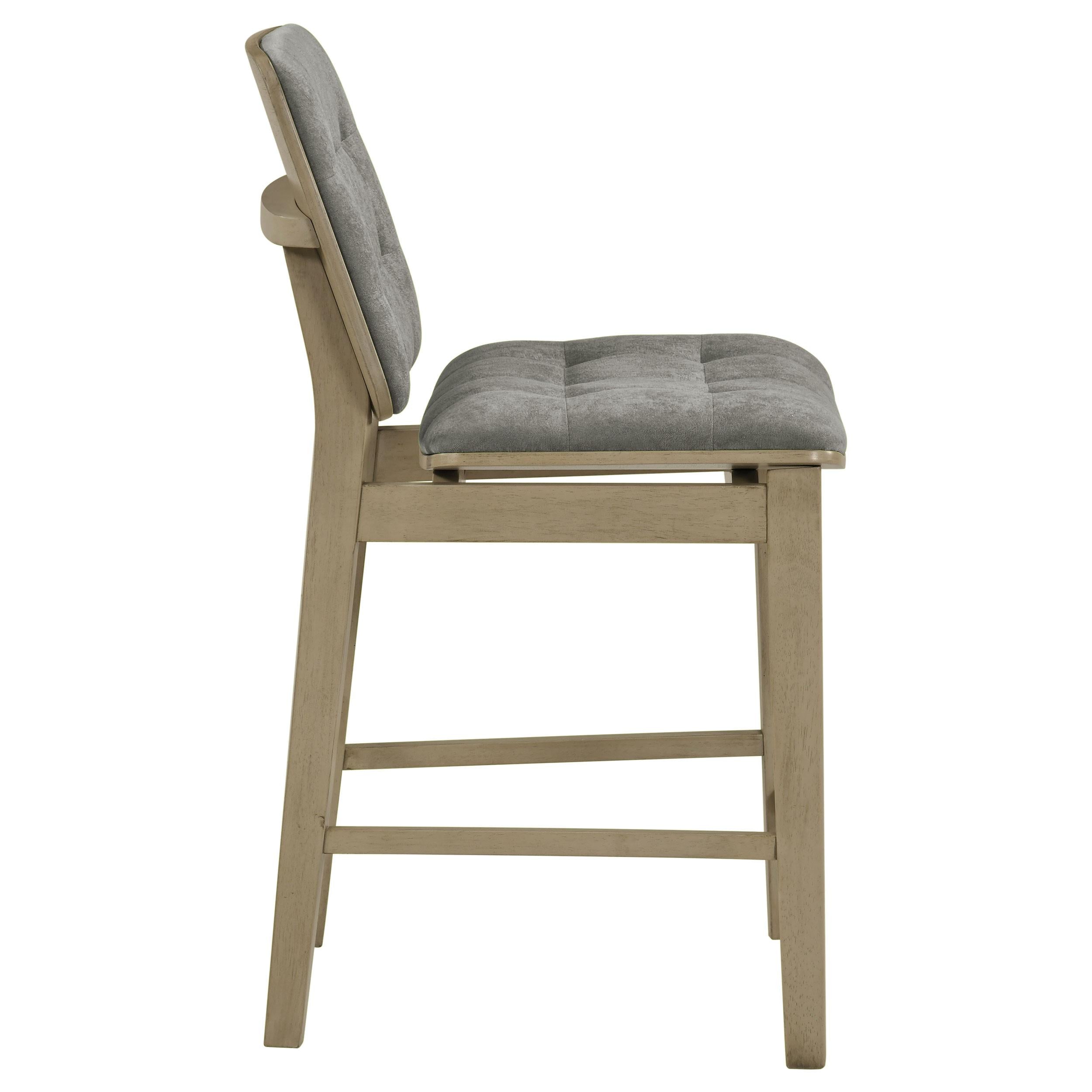  Coaster Furniture Redbridge 193969NAT Set of 2 Velvet Upholstered Counter Chair - Grey/Natural Oak IMAGE 5