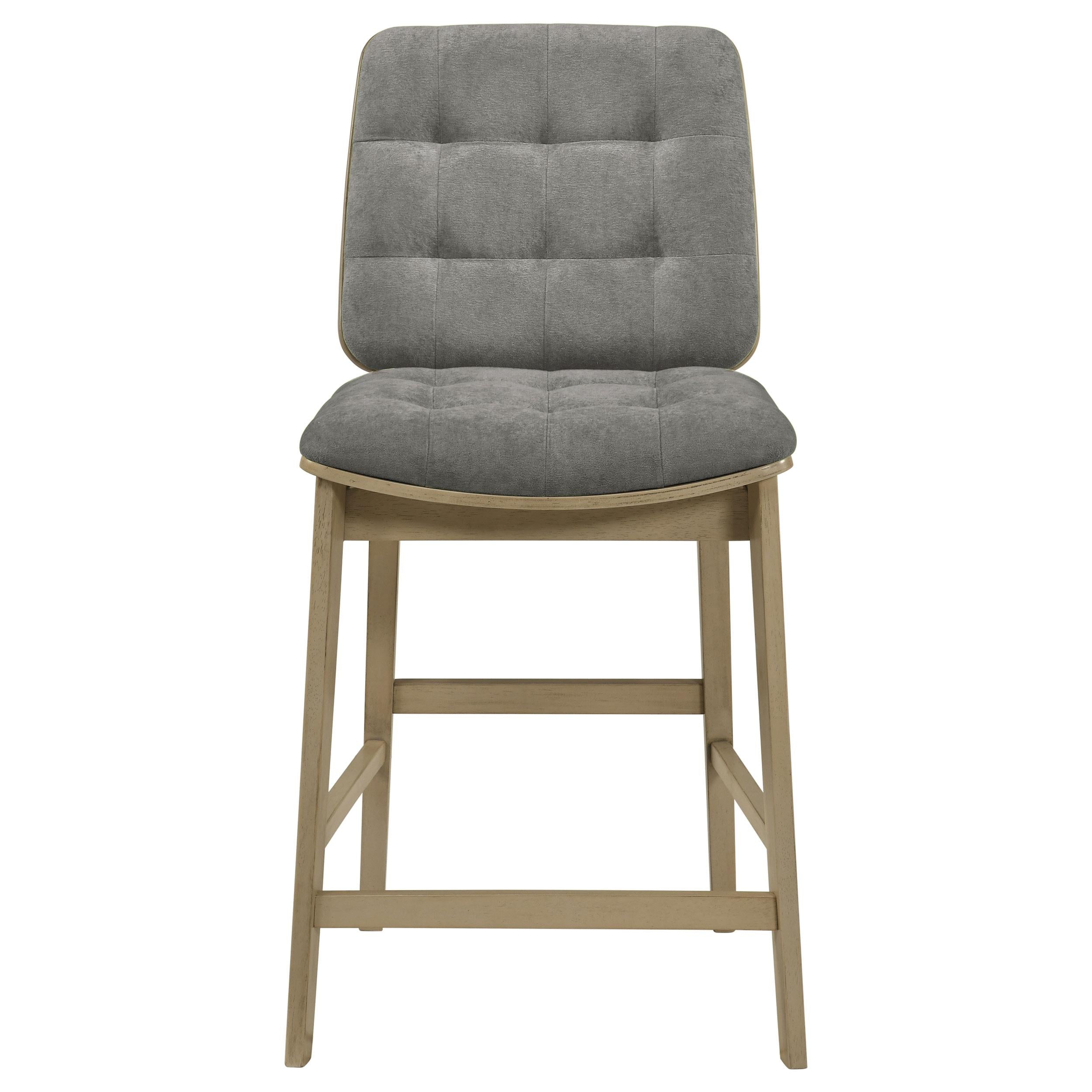  Coaster Furniture Redbridge 193969NAT Set of 2 Velvet Upholstered Counter Chair - Grey/Natural Oak IMAGE 7