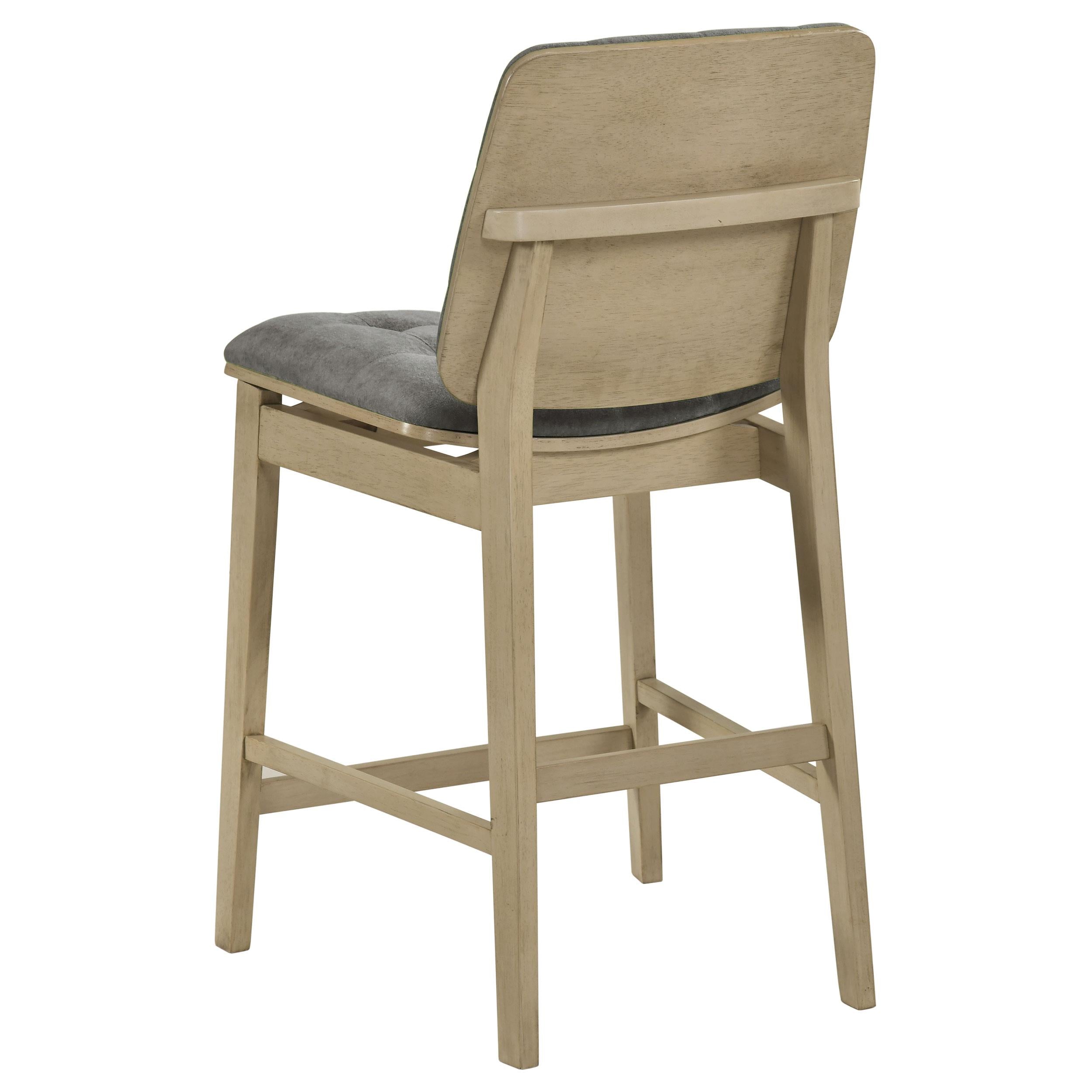  Coaster Furniture Redbridge 193969NAT Set of 2 Velvet Upholstered Counter Chair - Grey/Natural Oak IMAGE 8