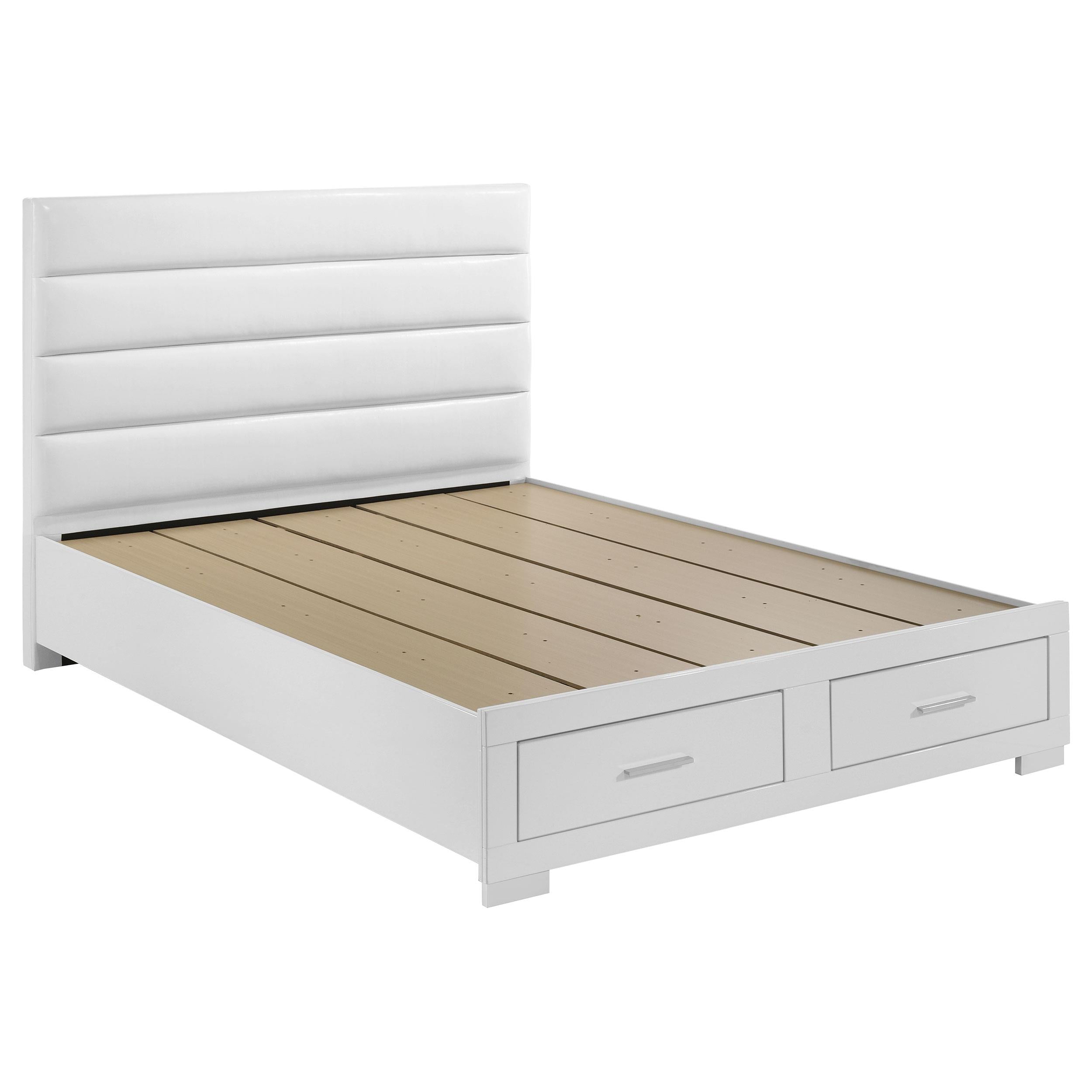  Coaster Furniture Felicity 203510KE Eastern King Storage Bed - White High Gloss IMAGE 1