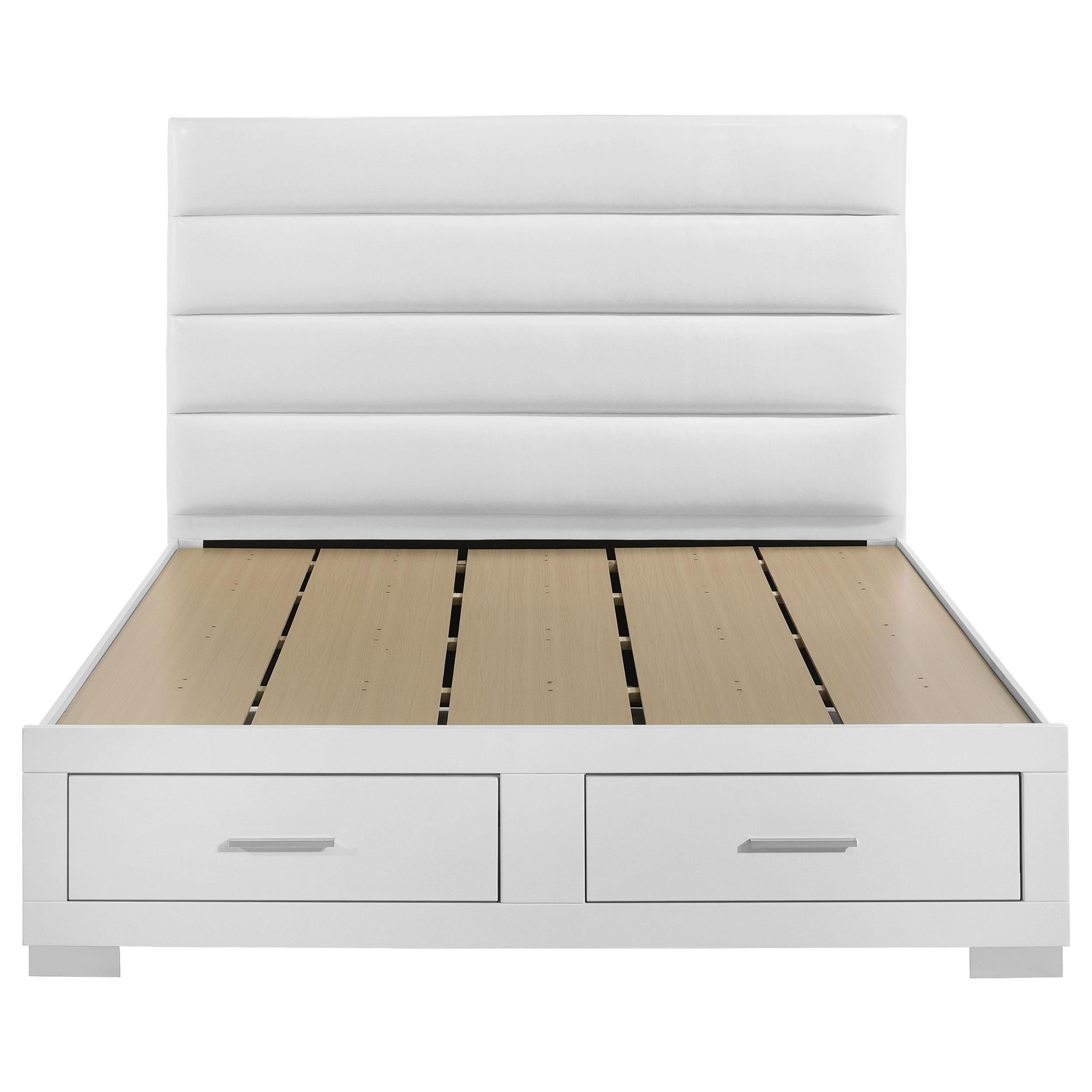  Coaster Furniture Felicity 203510KE Eastern King Storage Bed - White High Gloss IMAGE 3