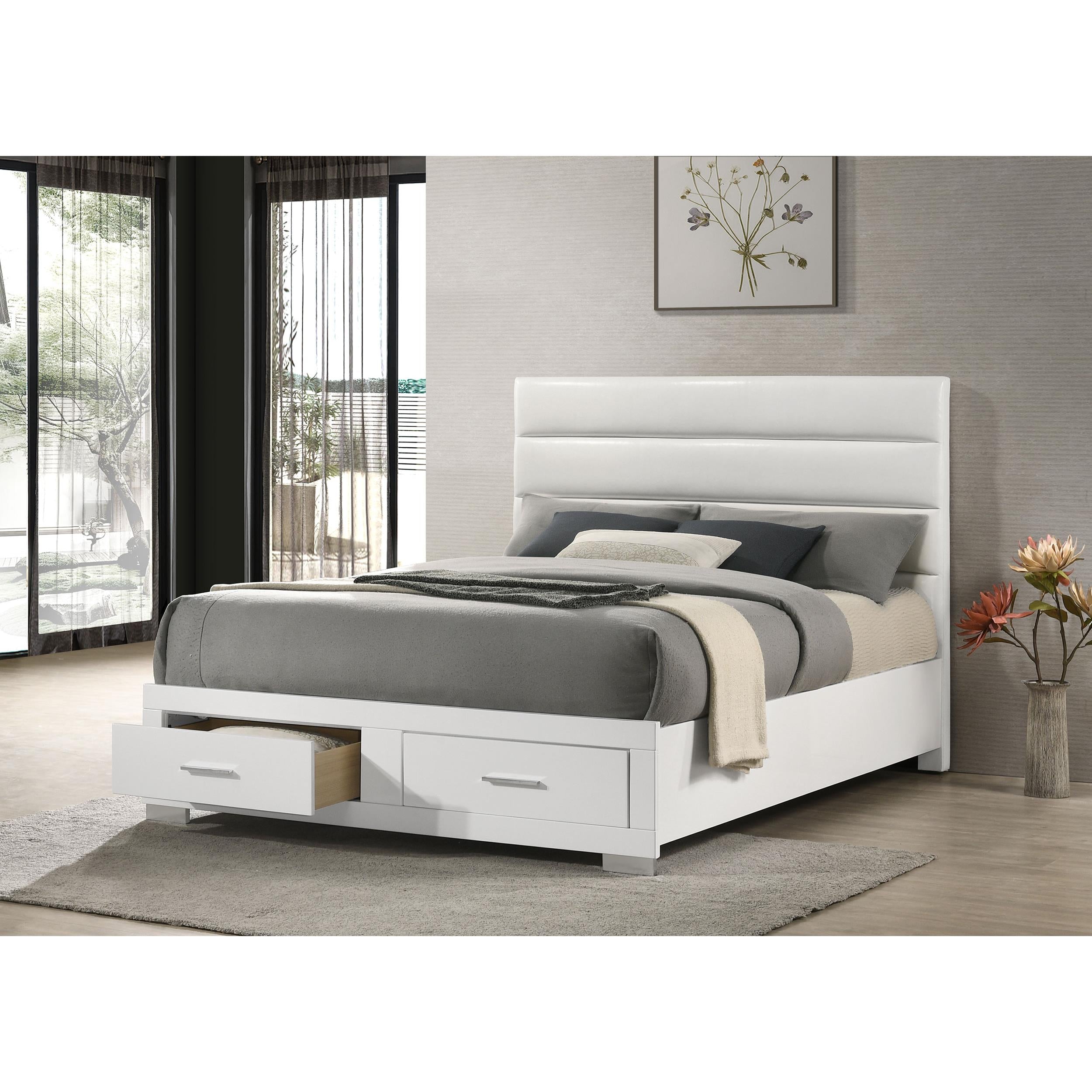 Coaster Furniture Felicity 203510KE Eastern King Storage Bed - White High Gloss IMAGE 6