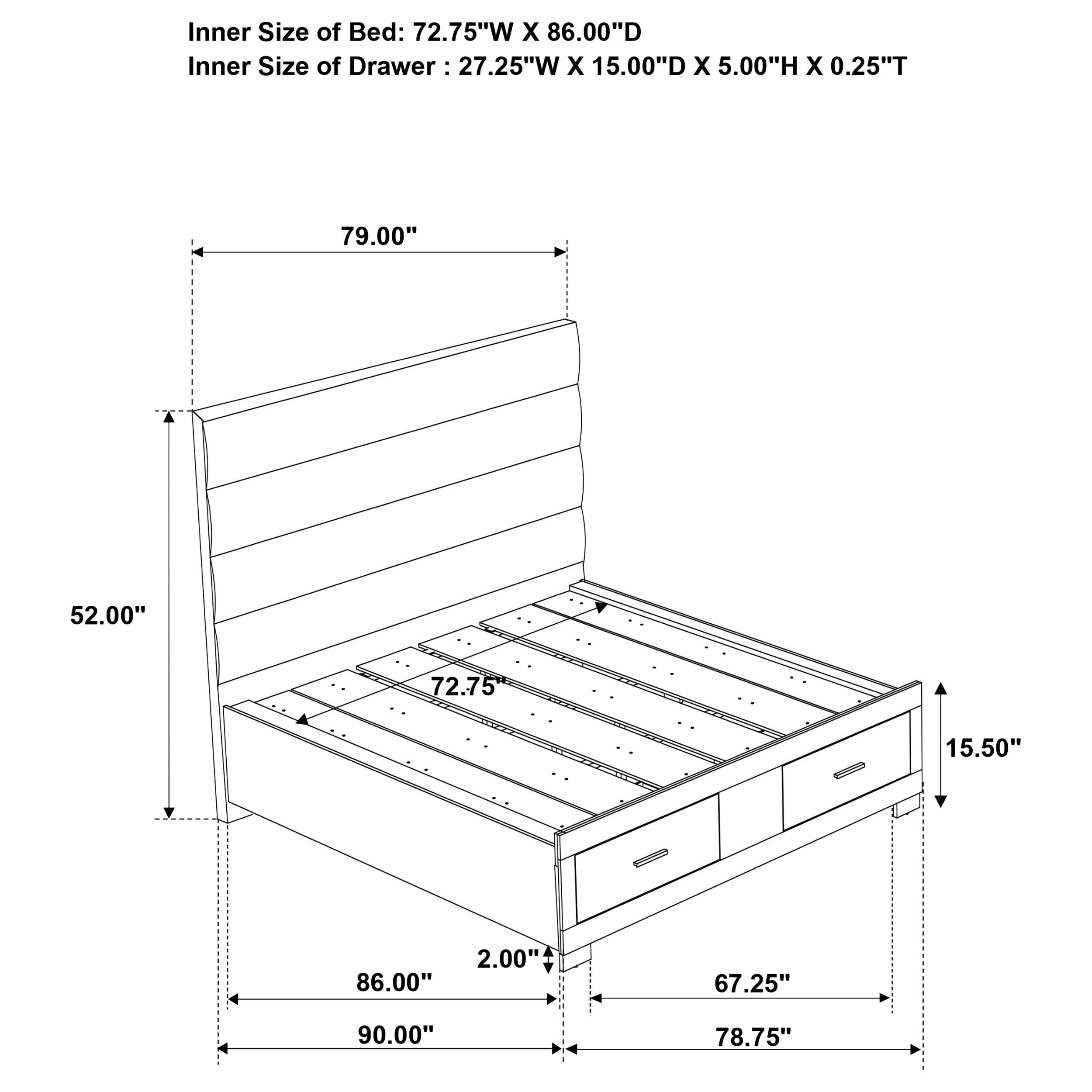  Coaster Furniture Felicity 203510KW California King Storage Bed - White High Gloss IMAGE 10