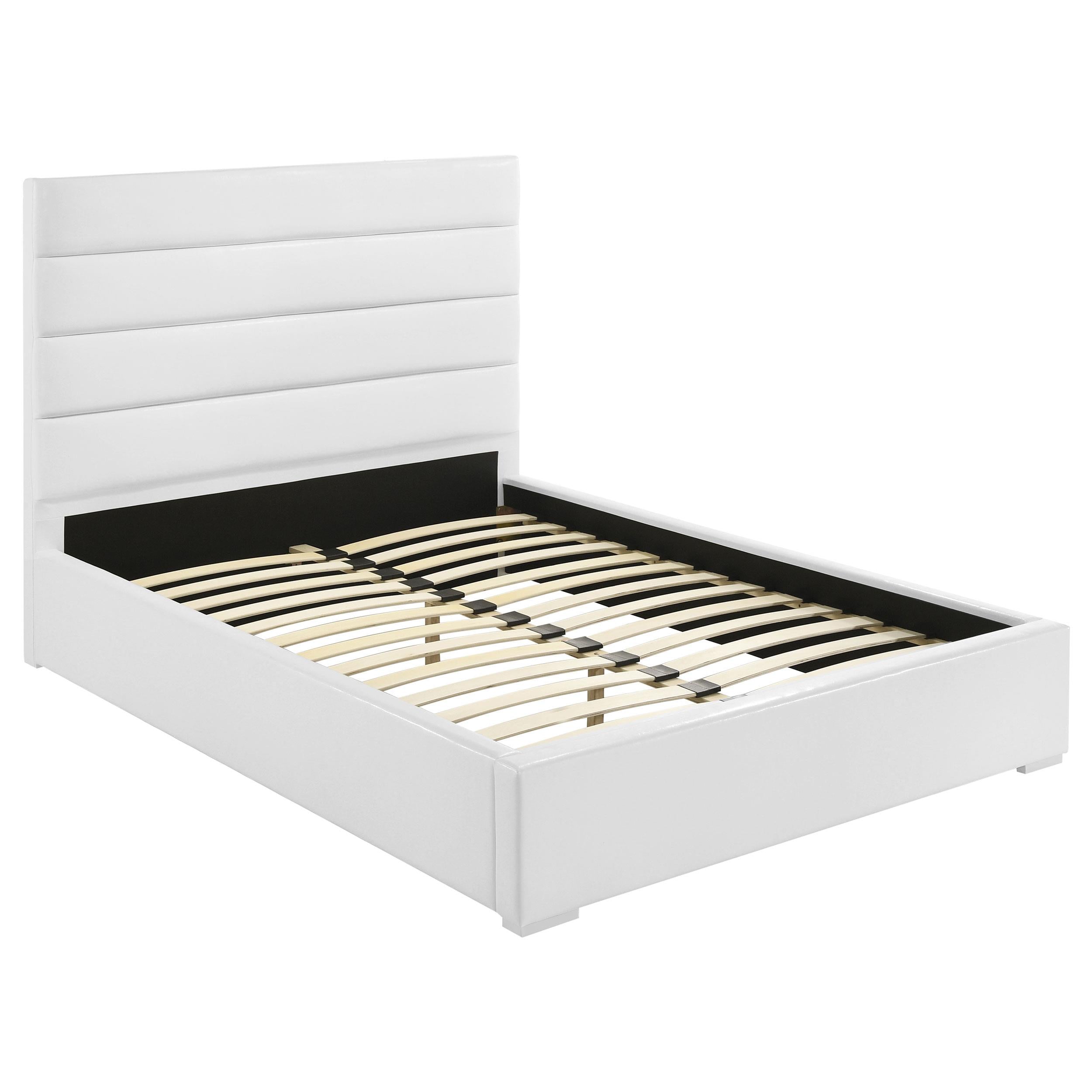  Coaster Furniture Felicity 203511F 53-inch Upholstered Full Platform Bed - White IMAGE 1