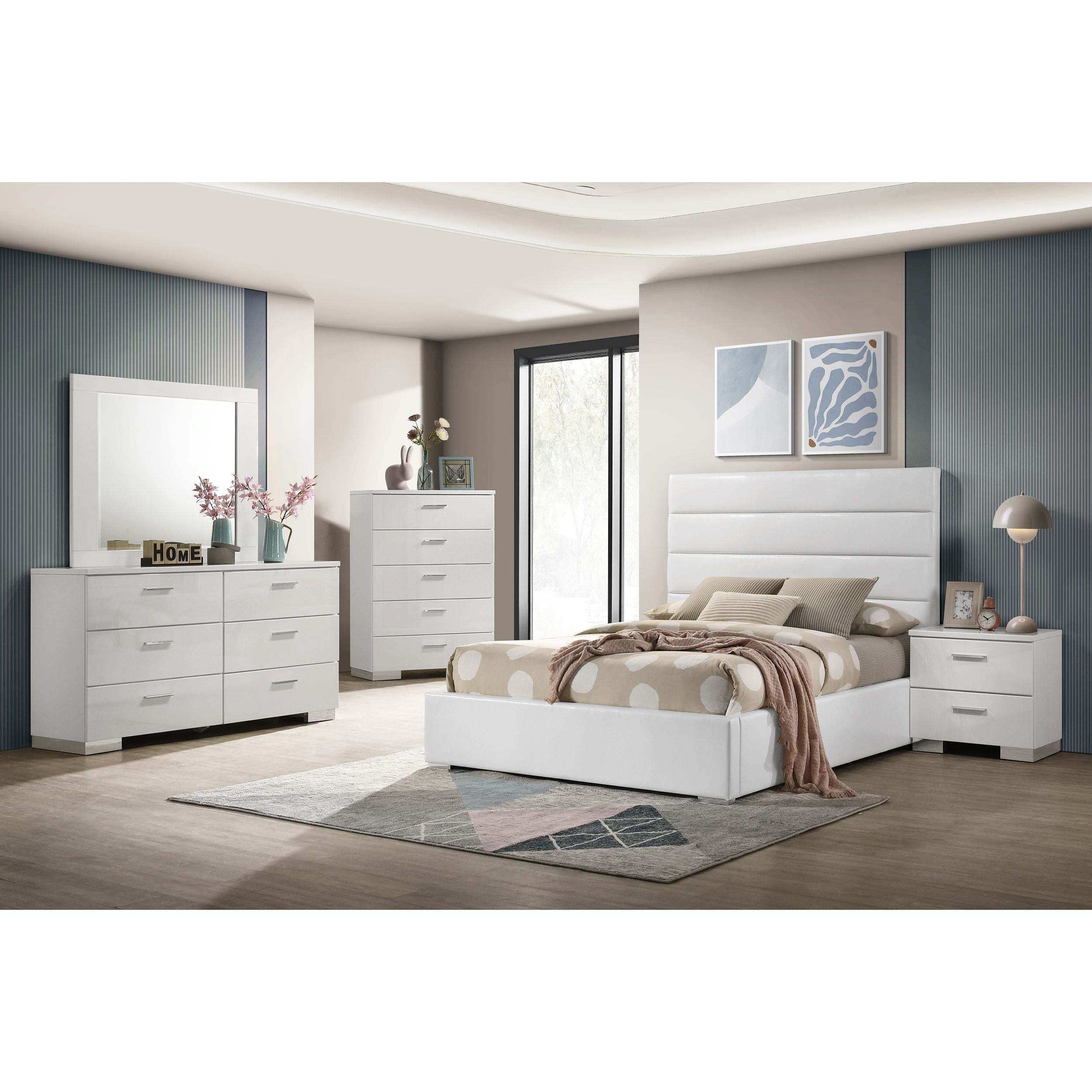  Coaster Furniture Felicity 203511F 53-inch Upholstered Full Platform Bed - White IMAGE 10
