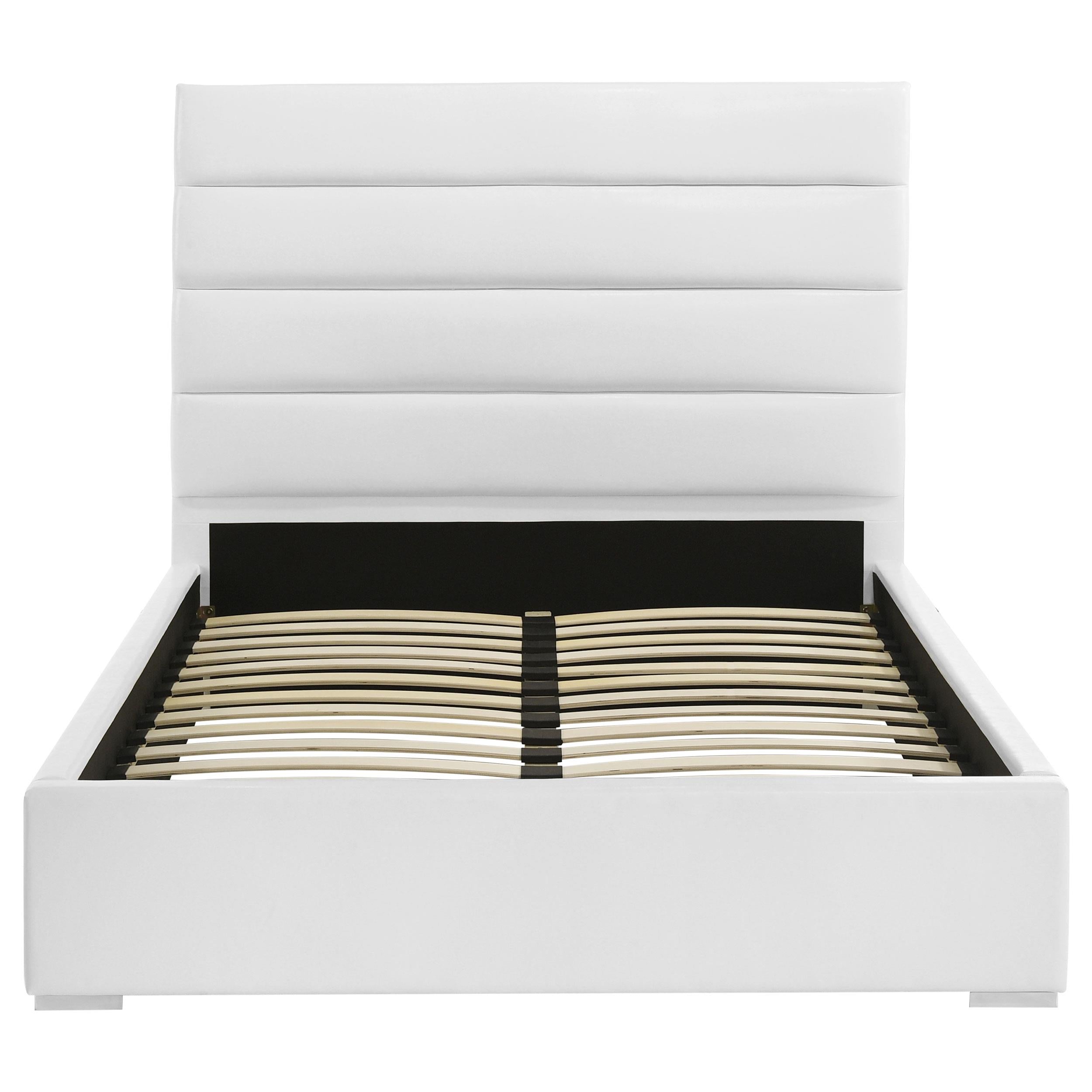  Coaster Furniture Felicity 203511F 53-inch Upholstered Full Platform Bed - White IMAGE 3