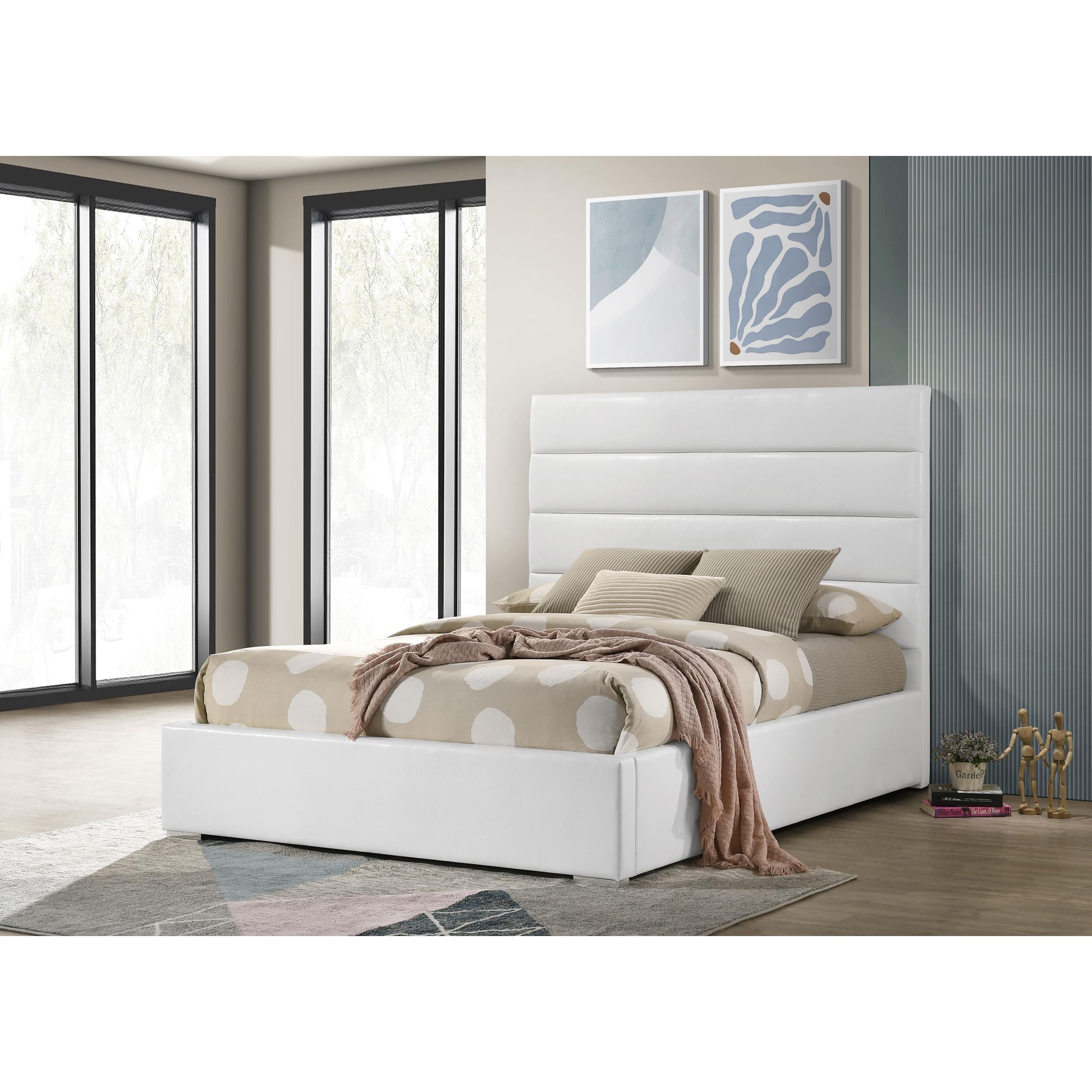  Coaster Furniture Felicity 203511F 53-inch Upholstered Full Platform Bed - White IMAGE 5
