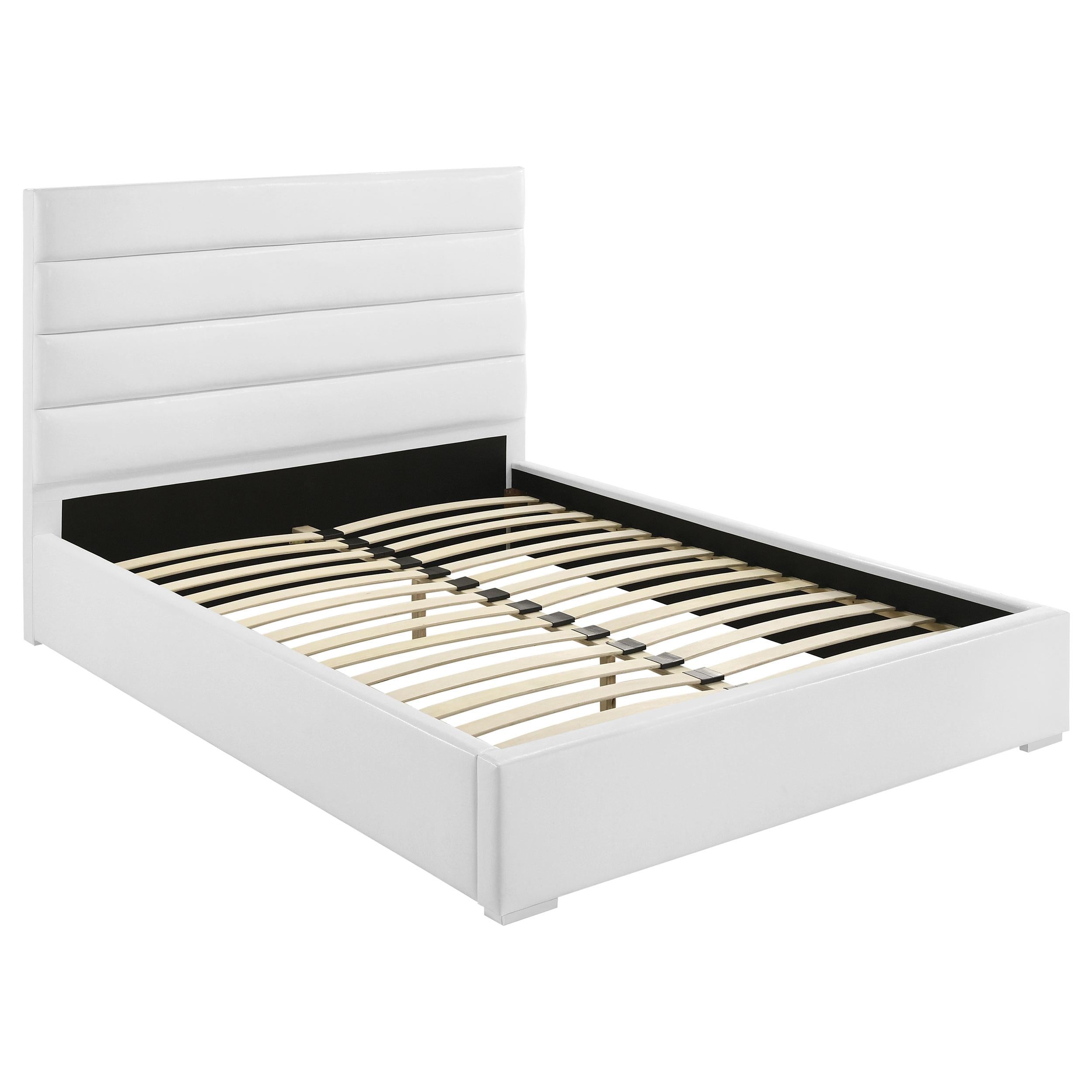  Coaster Furniture Felicity 203511Q 53-inch Upholstered Queen Platform Bed - White IMAGE 1