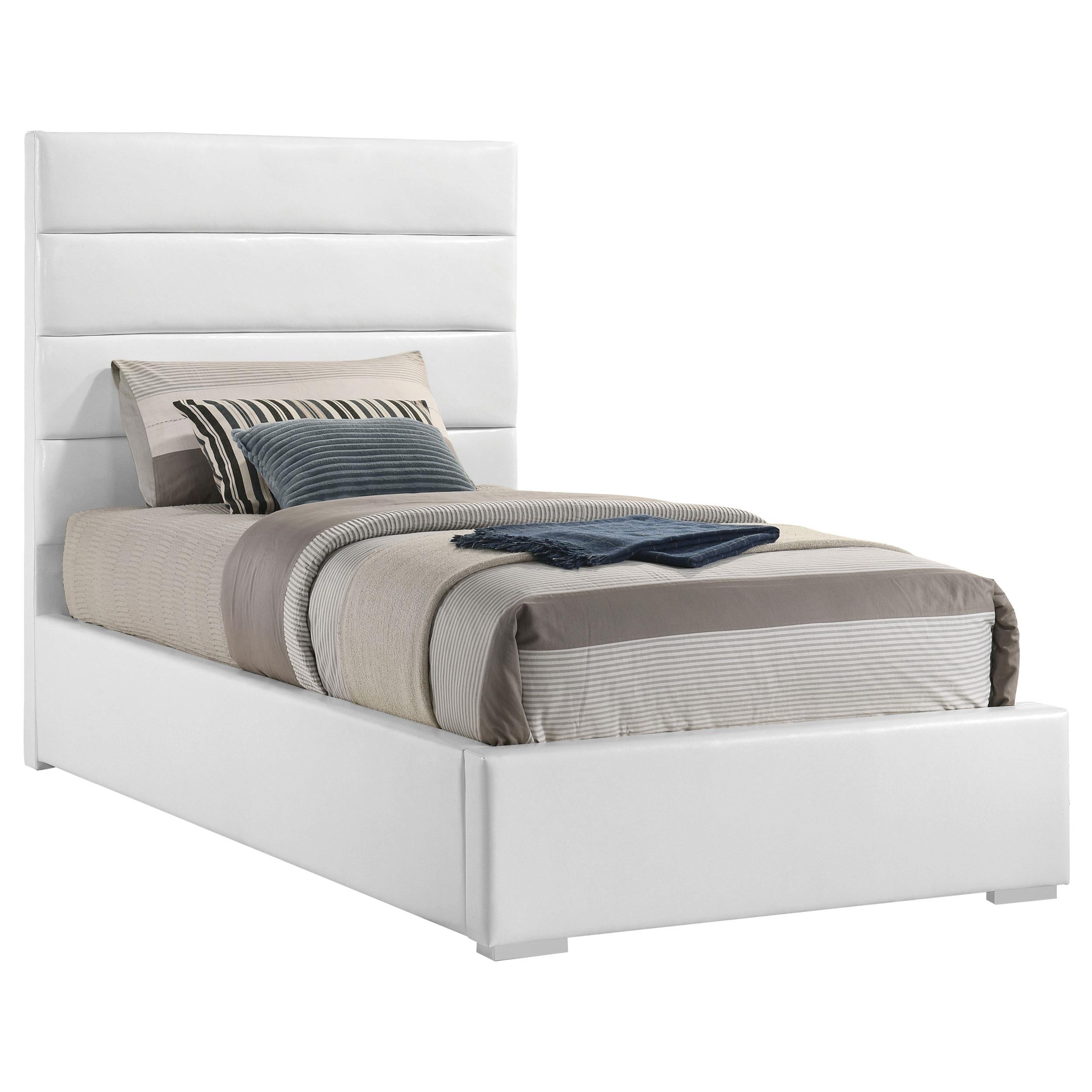  Coaster Furniture Felicity 203511T 53-inch Upholstered Twin Platform Bed - White IMAGE 9