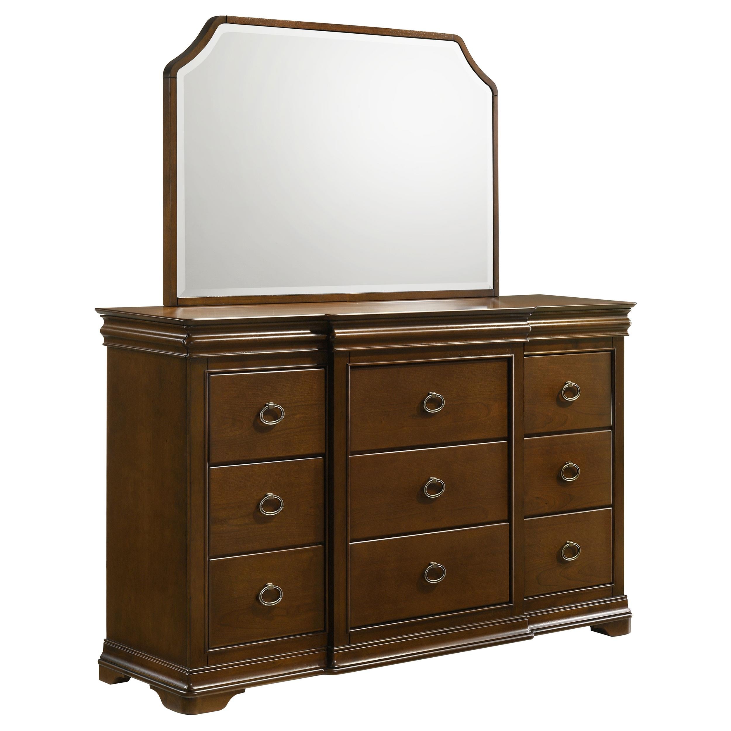  Coaster Furniture Garland 205303M 9-drawer Bedroom Dresser with Mirror - Brown Cherry IMAGE 1