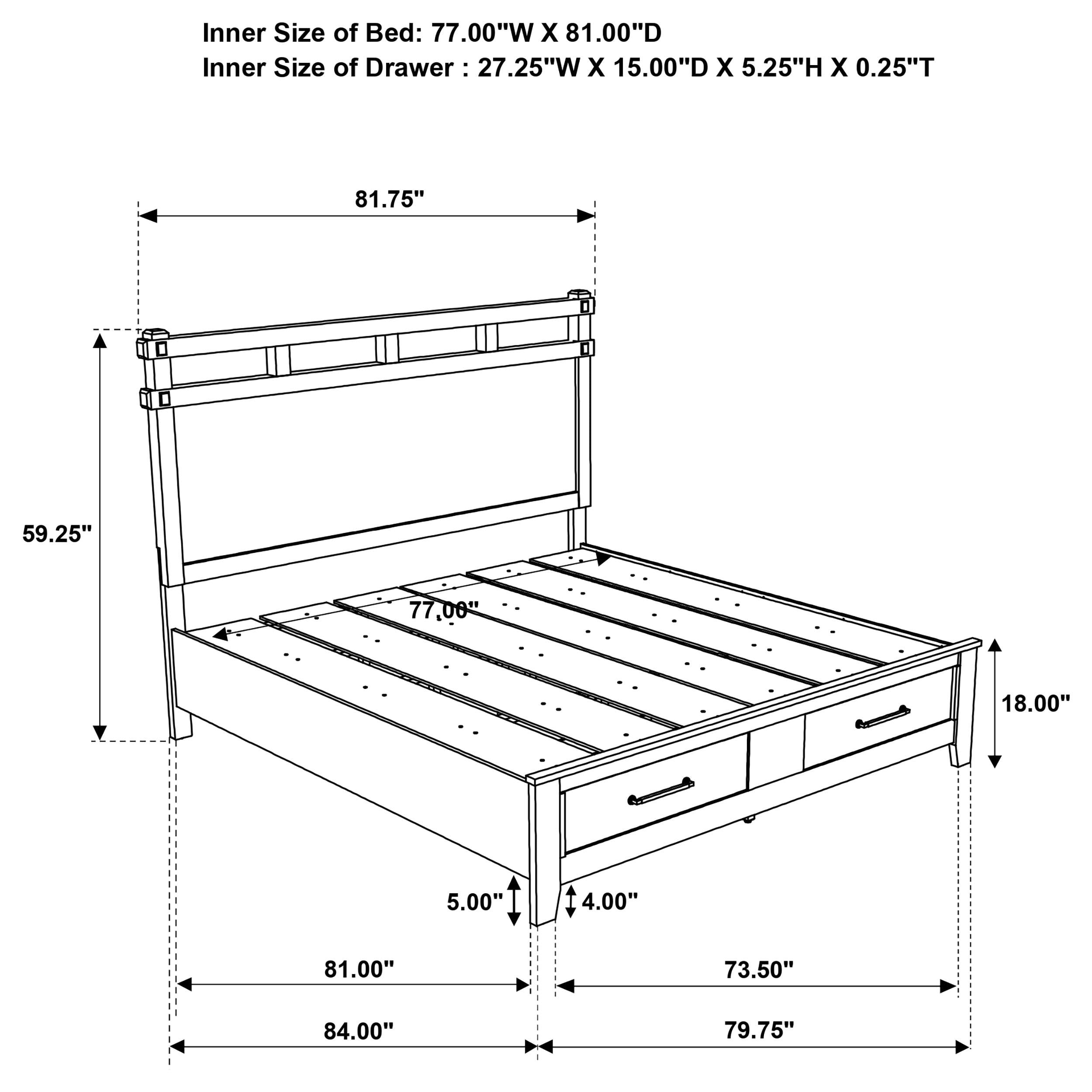  Coaster Furniture Hazlewood 207530KE 59-inch Eastern King Storage Bed - Vineyard Oak IMAGE 7
