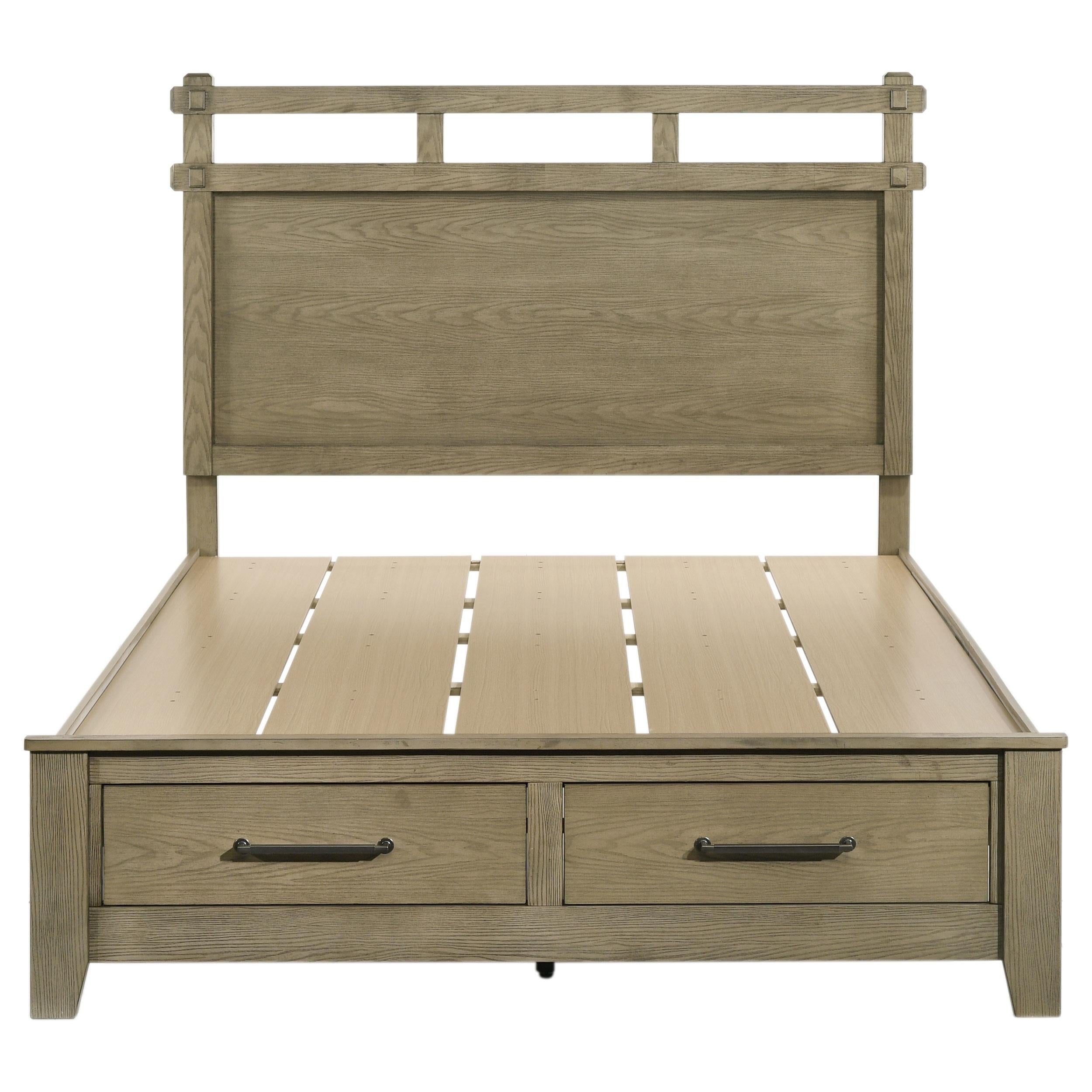  Coaster Furniture Hazlewood 207530Q 59-inch Queen Panel Storage Bed - Vineyard Oak IMAGE 2