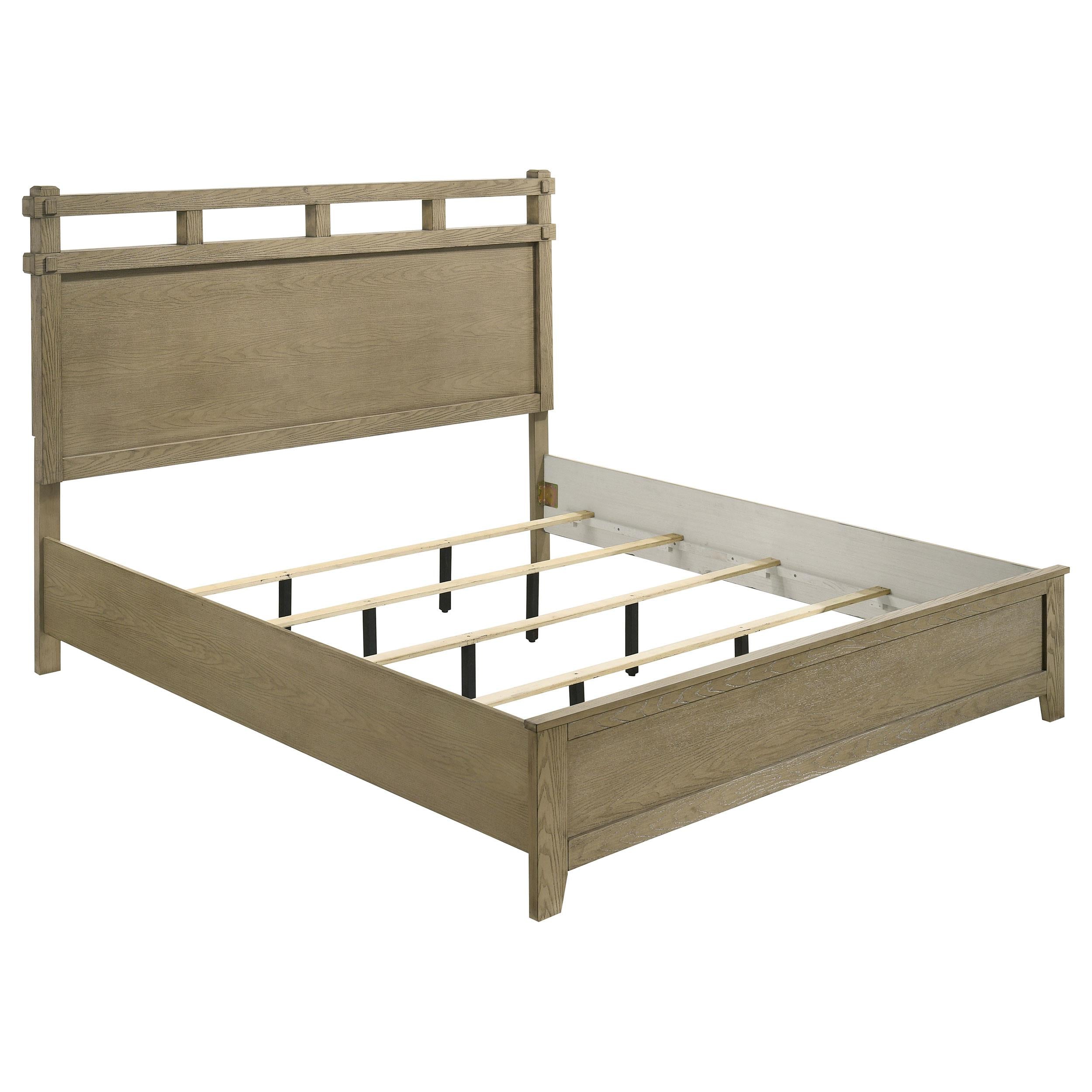  Coaster Furniture Hazlewood 207531KE 61-inch Eastern King Panel Bed - Vineyard Oak IMAGE 1