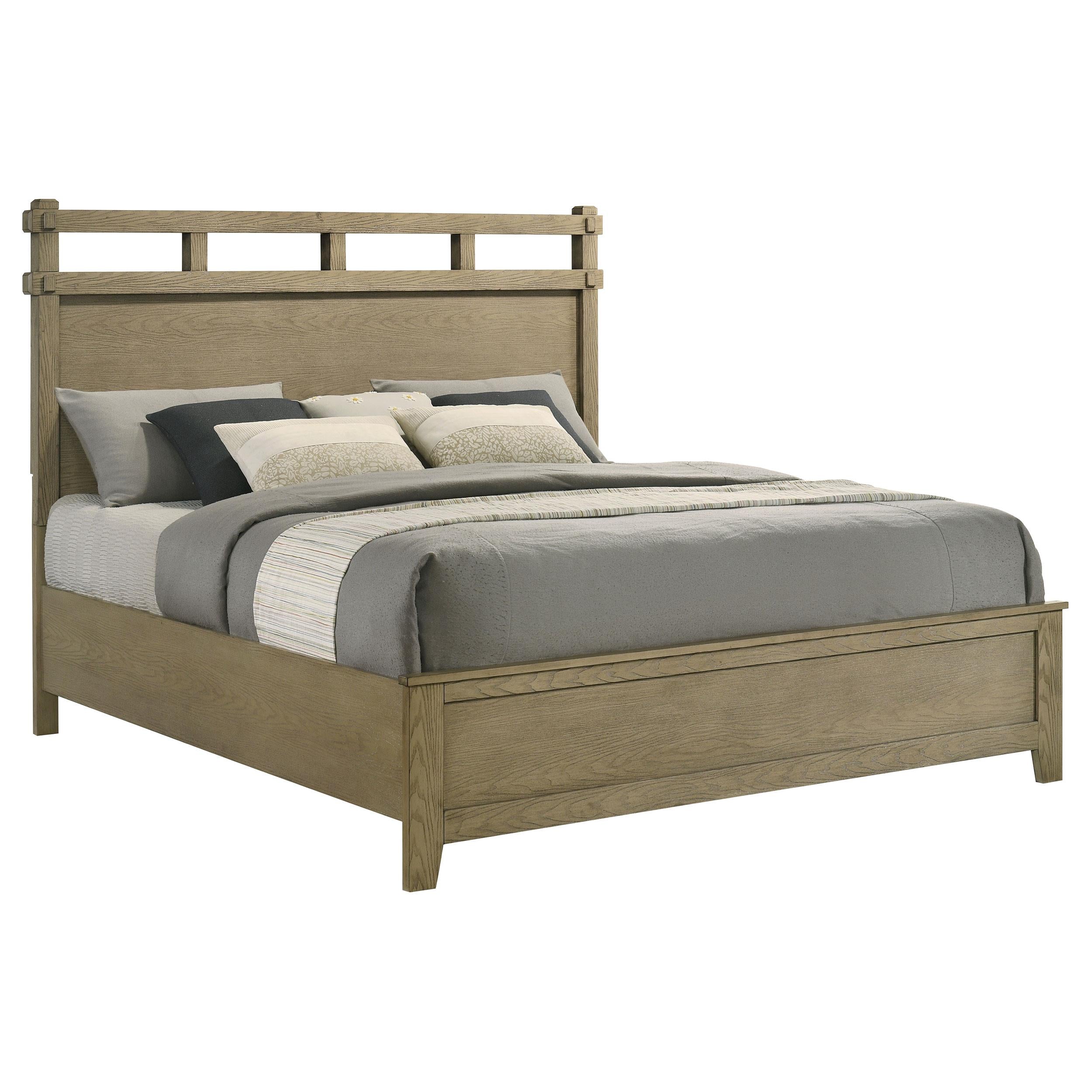  Coaster Furniture Hazlewood 207531KE 61-inch Eastern King Panel Bed - Vineyard Oak IMAGE 5