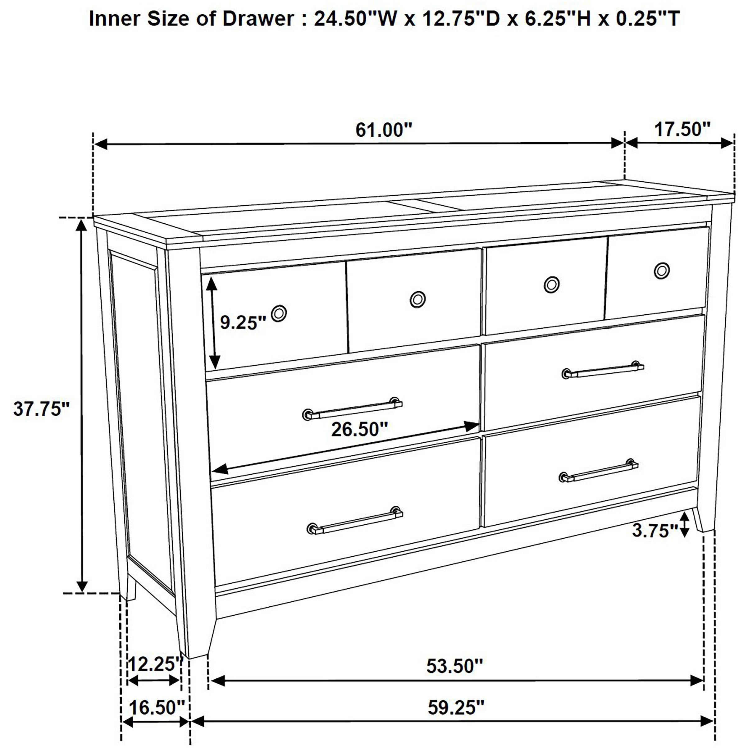  Coaster Furniture Hazlewood 207533 6-drawer Bedroom Dresser Cabinet - Vineyard Oak IMAGE 13