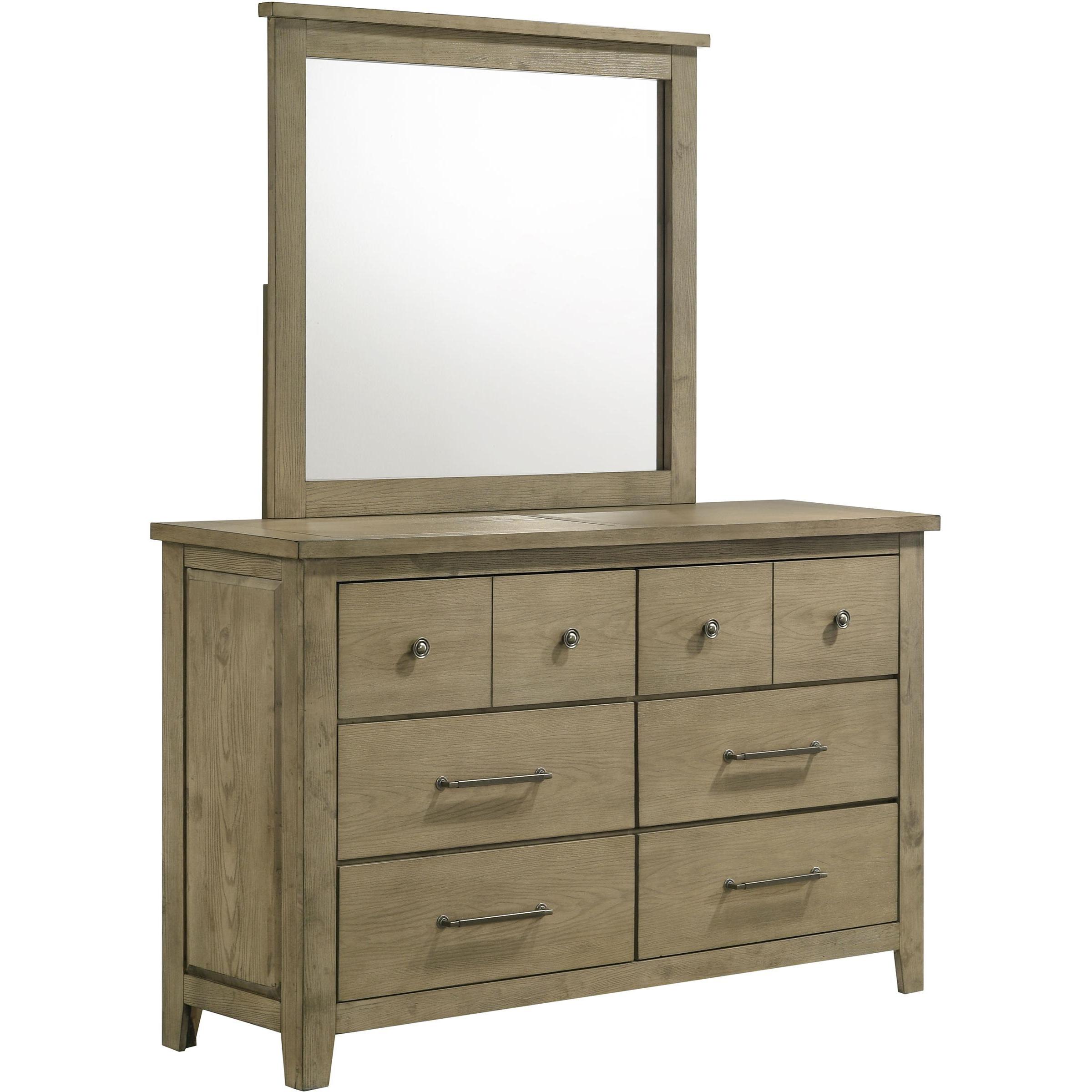  Coaster Furniture Hazlewood 207533M 6-drawer Bedroom Dresser with Mirror - Vineyard Oak IMAGE 1