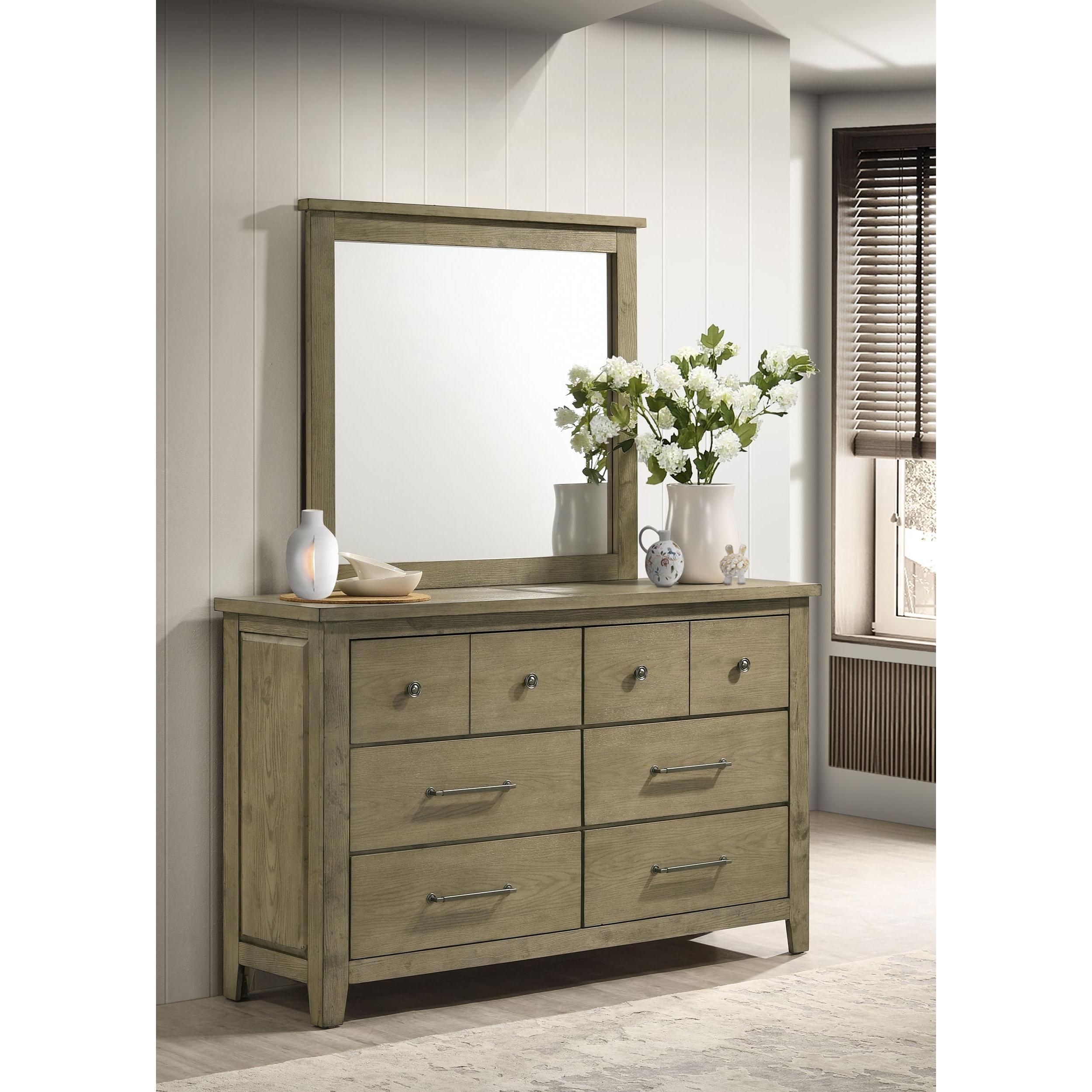  Coaster Furniture Hazlewood 207533M 6-drawer Bedroom Dresser with Mirror - Vineyard Oak IMAGE 2
