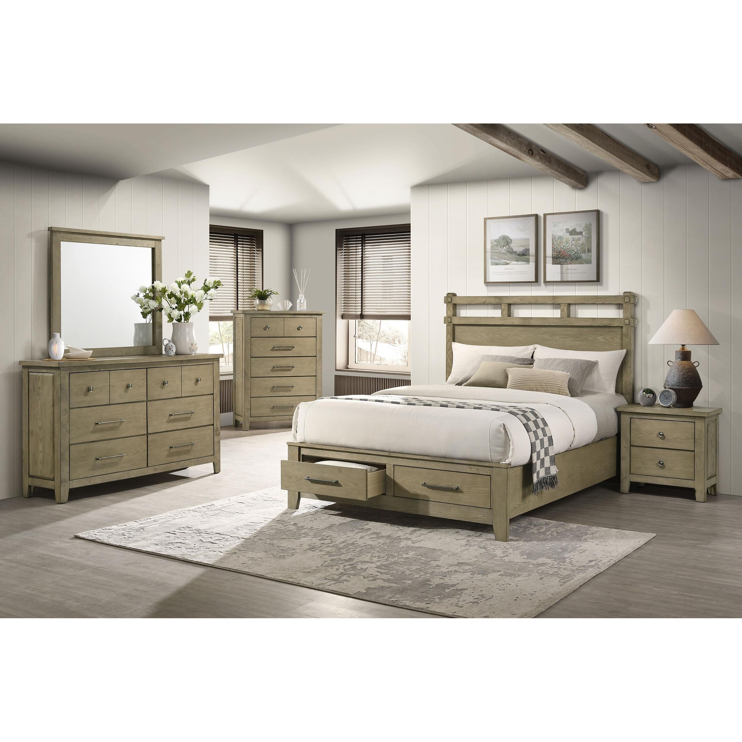  Coaster Furniture Hazlewood 207534 Dresser Mirror - Vineyard Oak IMAGE 4