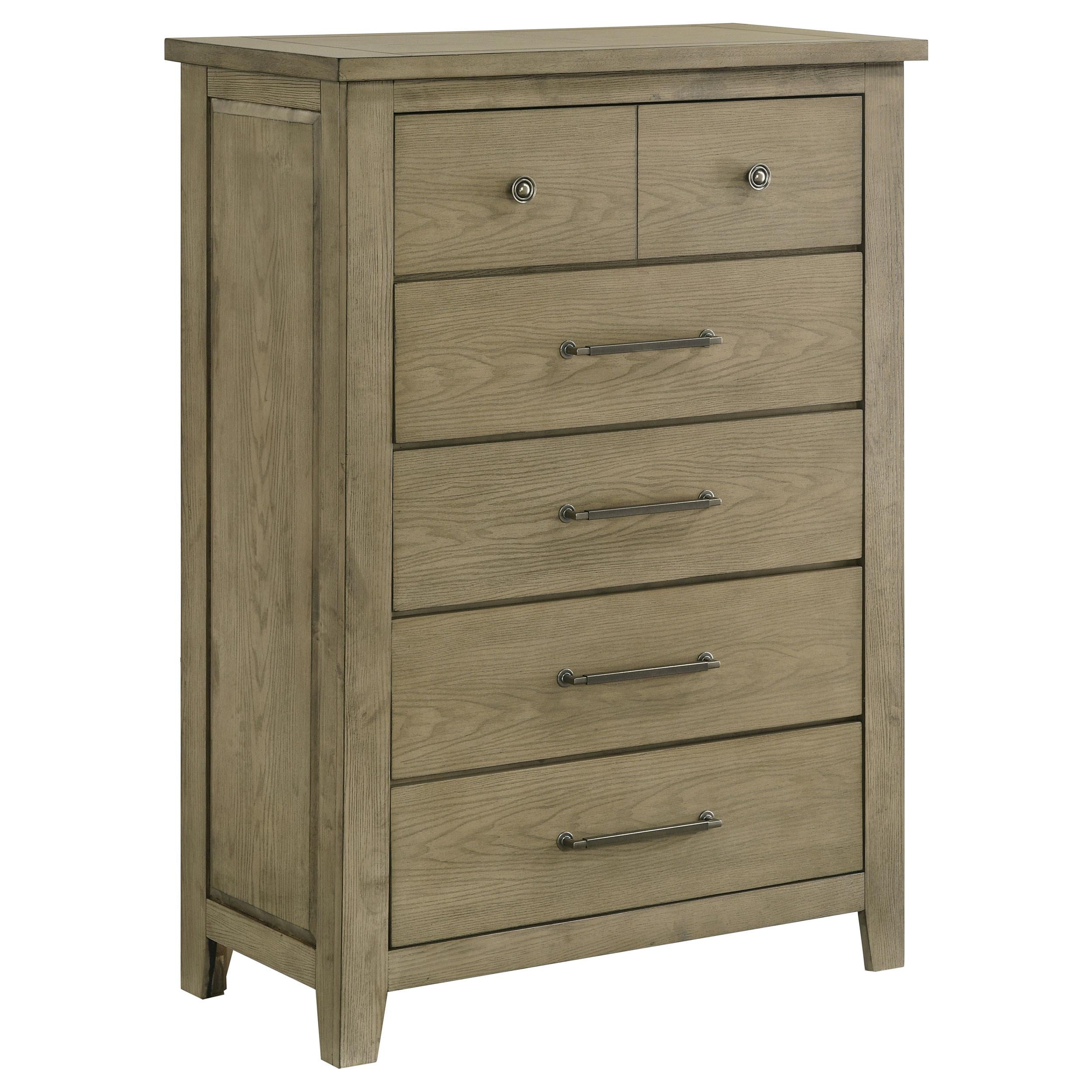  Coaster Furniture Hazlewood 207535 5-drawer Bedroom Chest - Vineyard Oak IMAGE 1