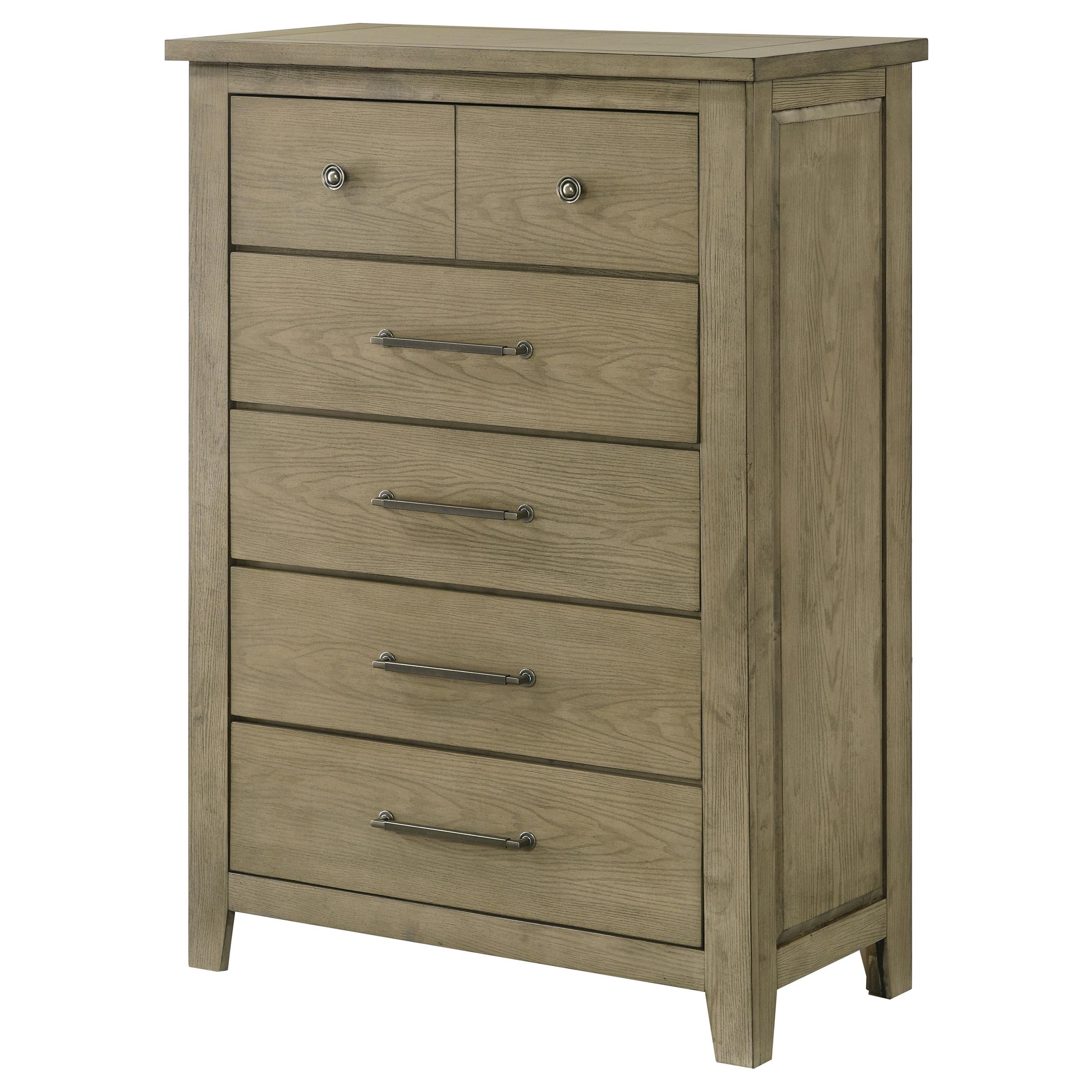  Coaster Furniture Hazlewood 207535 5-drawer Bedroom Chest - Vineyard Oak IMAGE 10