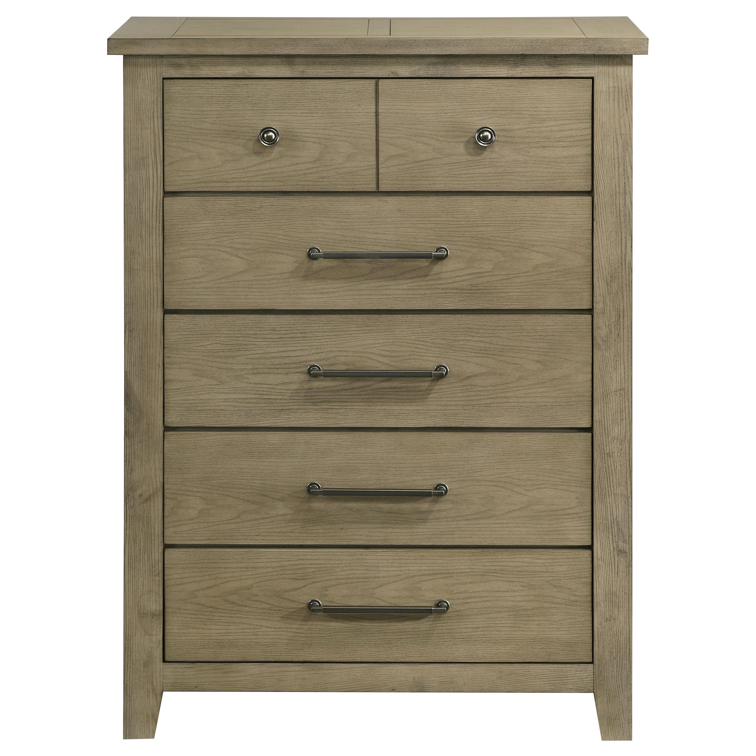  Coaster Furniture Hazlewood 207535 5-drawer Bedroom Chest - Vineyard Oak IMAGE 7