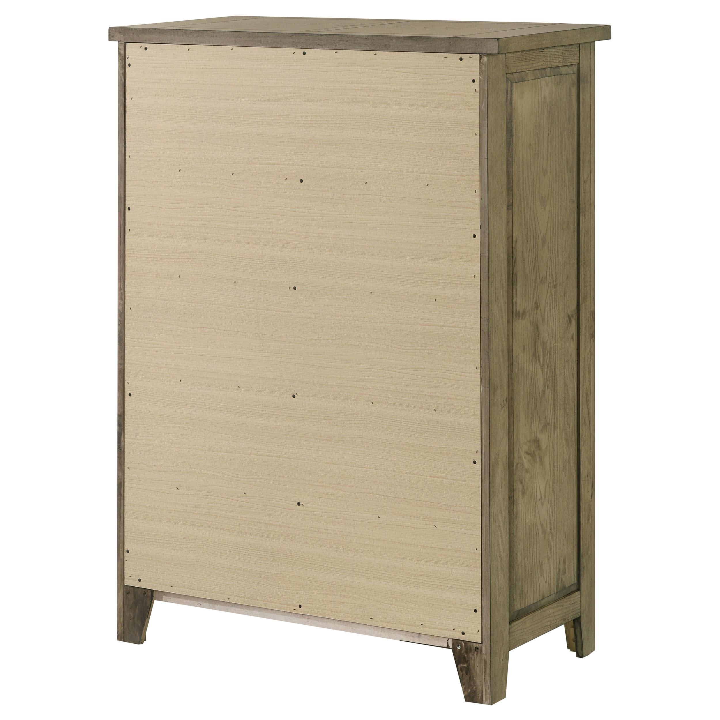  Coaster Furniture Hazlewood 207535 5-drawer Bedroom Chest - Vineyard Oak IMAGE 9