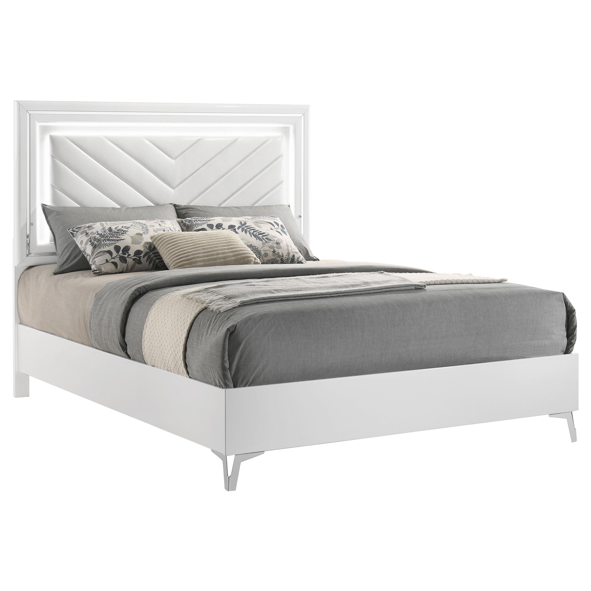  Coaster Furniture Cassia 215791Q Queen LED Panel Bed - White High Gloss IMAGE 8