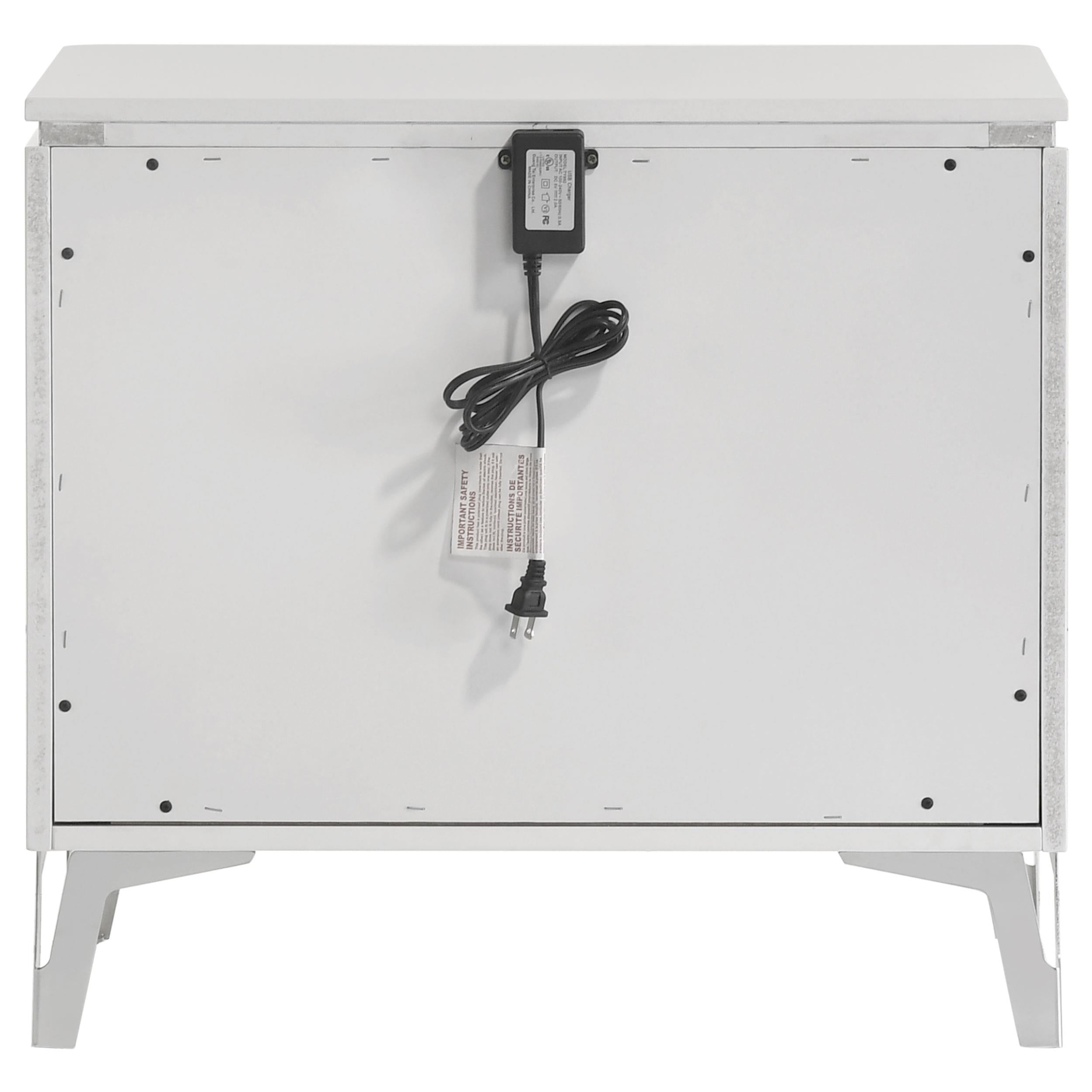  Coaster Furniture Cassia 215792 2-drawer Nightstand Bedside Table - White High Gloss IMAGE 3