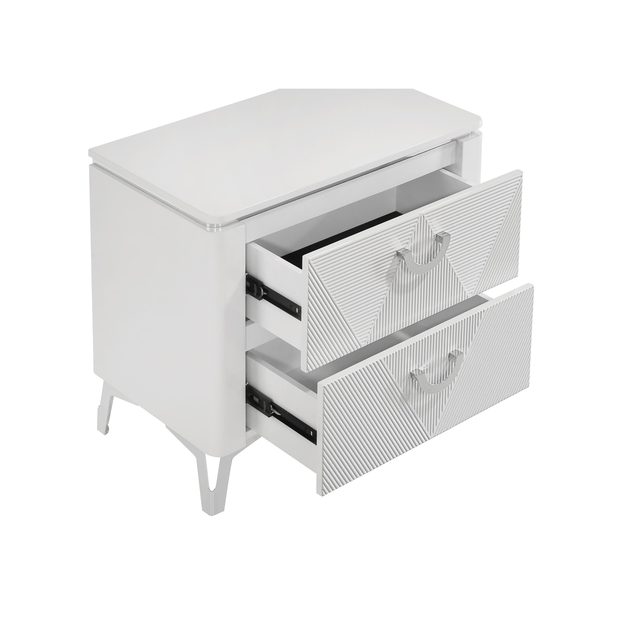  Coaster Furniture Cassia 215792 2-drawer Nightstand Bedside Table - White High Gloss IMAGE 7