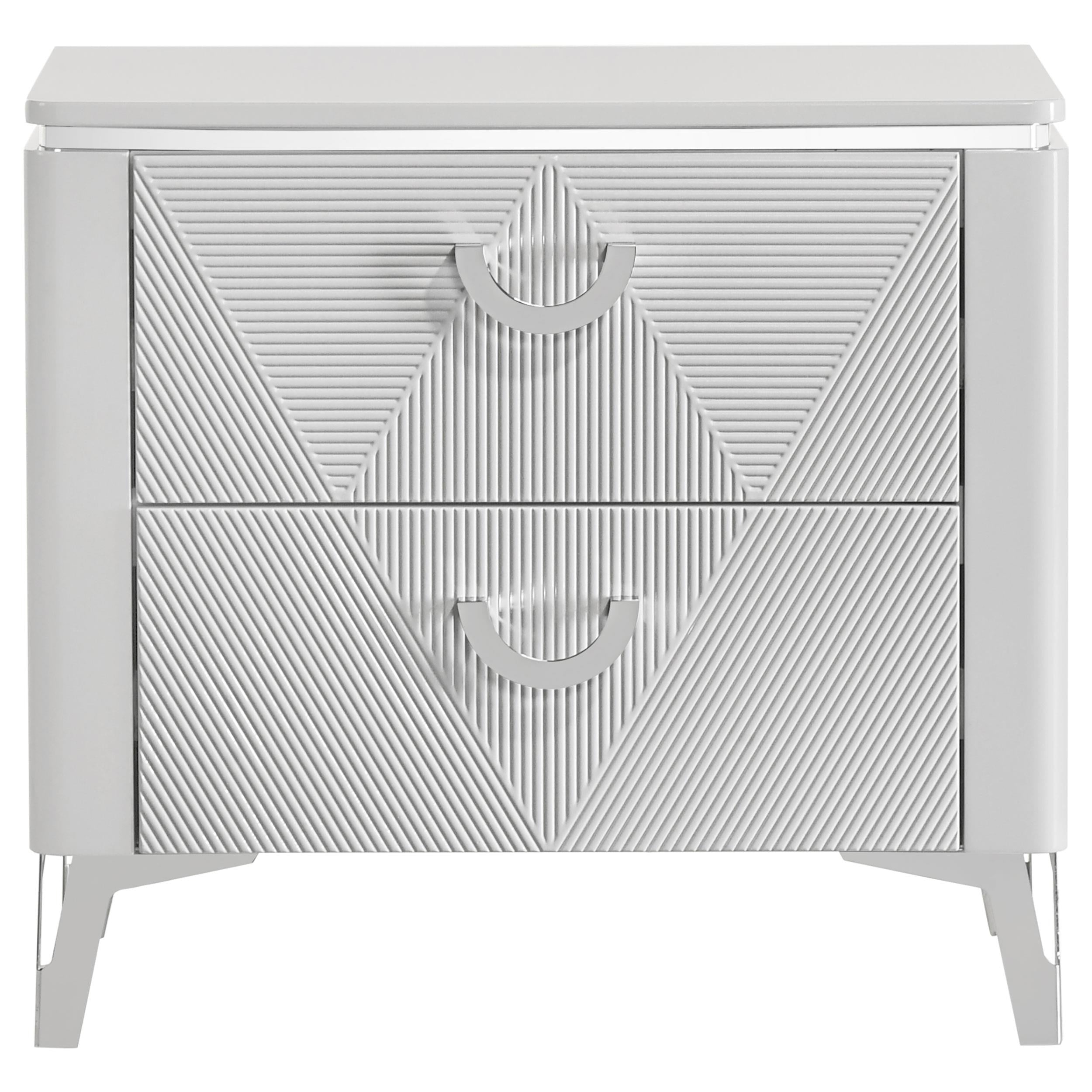  Coaster Furniture Cassia 215792 2-drawer Nightstand Bedside Table - White High Gloss IMAGE 9