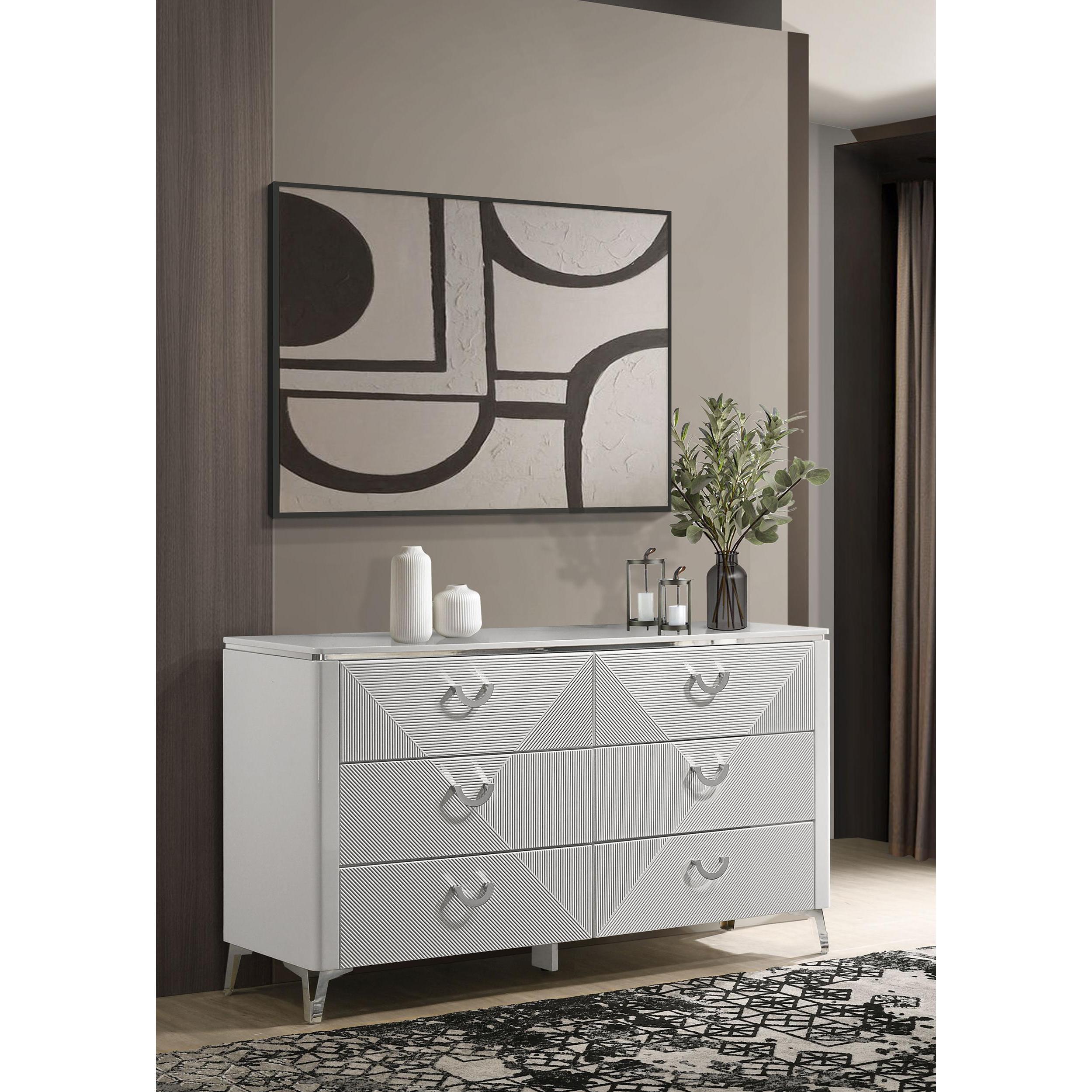  Coaster Furniture Cassia 215793 6-drawer Bedroom Dresser Cabinet - White High Gloss IMAGE 2