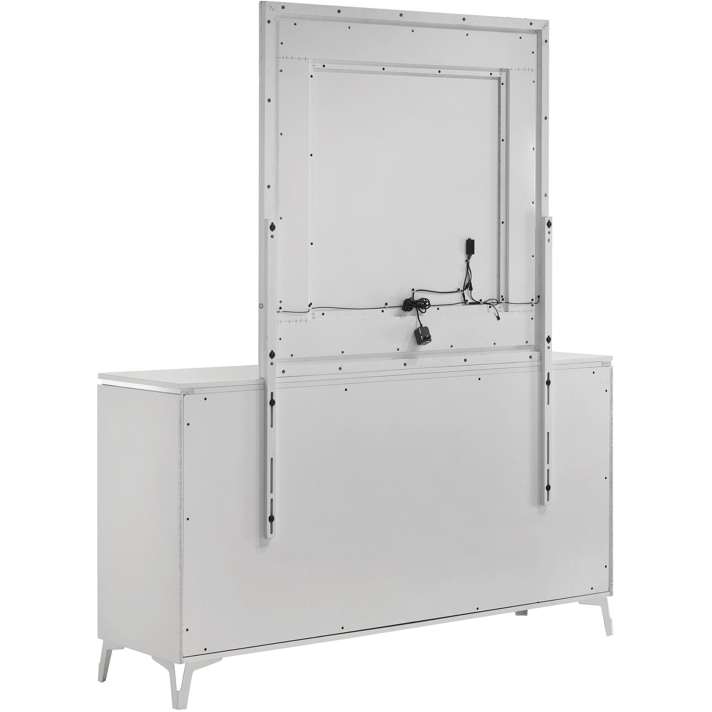  Coaster Furniture Cassia 215793M 6-drawer Dresser Cabinet with Mirror - White High Gloss IMAGE 4