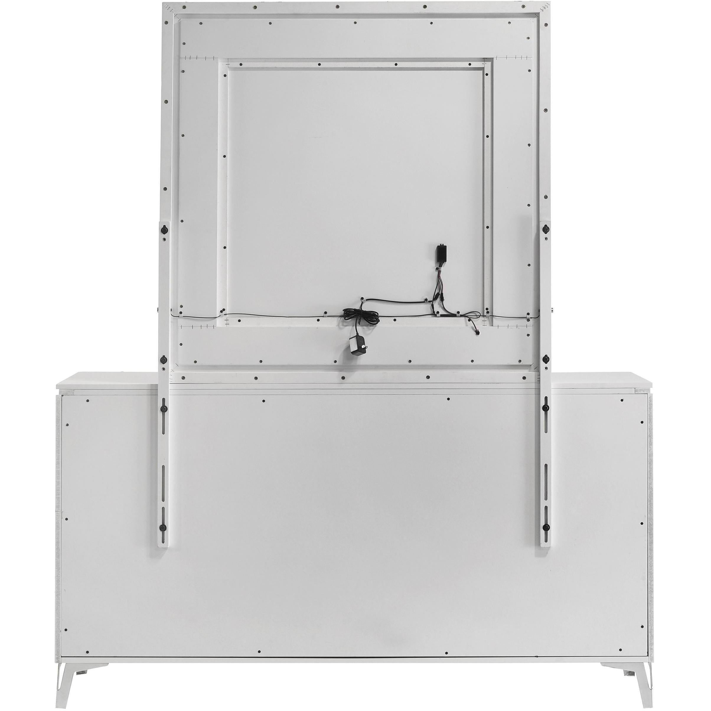  Coaster Furniture Cassia 215793M 6-drawer Dresser Cabinet with Mirror - White High Gloss IMAGE 5