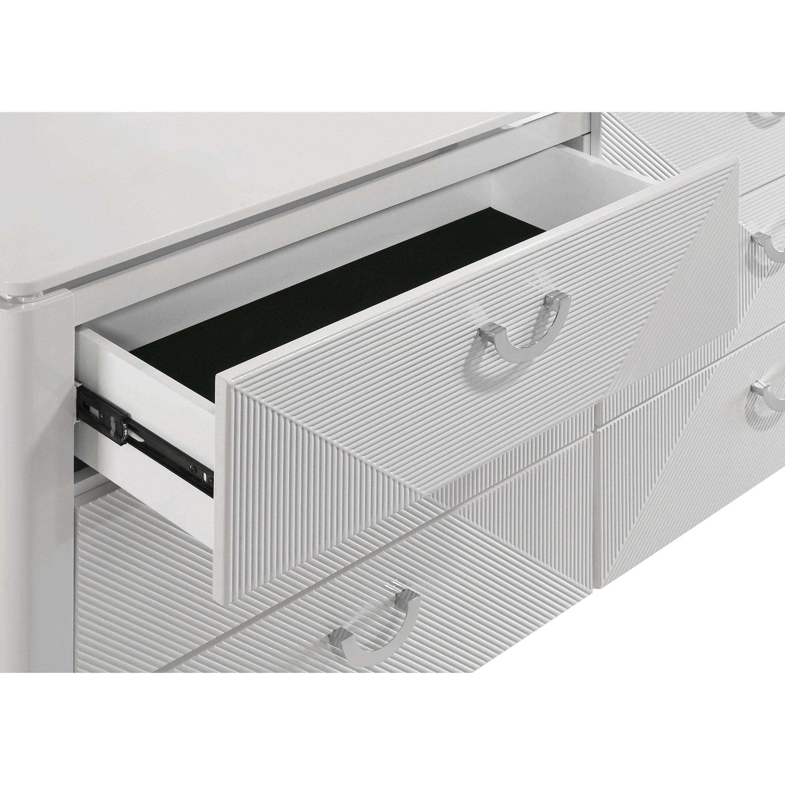  Coaster Furniture Cassia 215793M 6-drawer Dresser Cabinet with Mirror - White High Gloss IMAGE 7