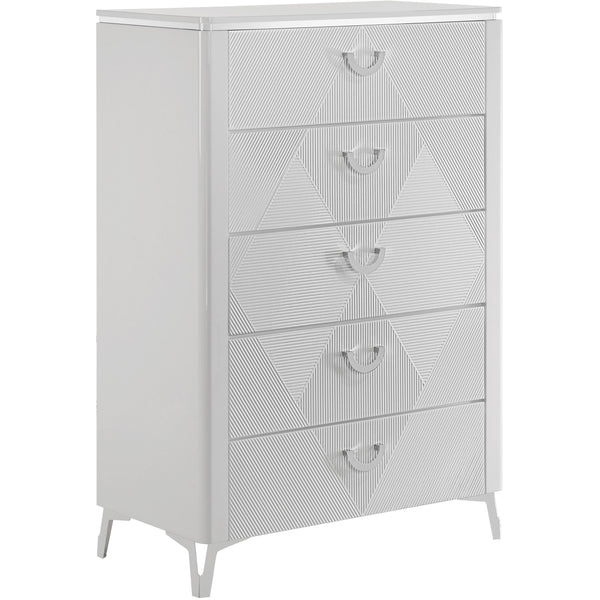 Coaster Furniture Cassia 215795 5-drawer Bedroom Chest - White High Gloss