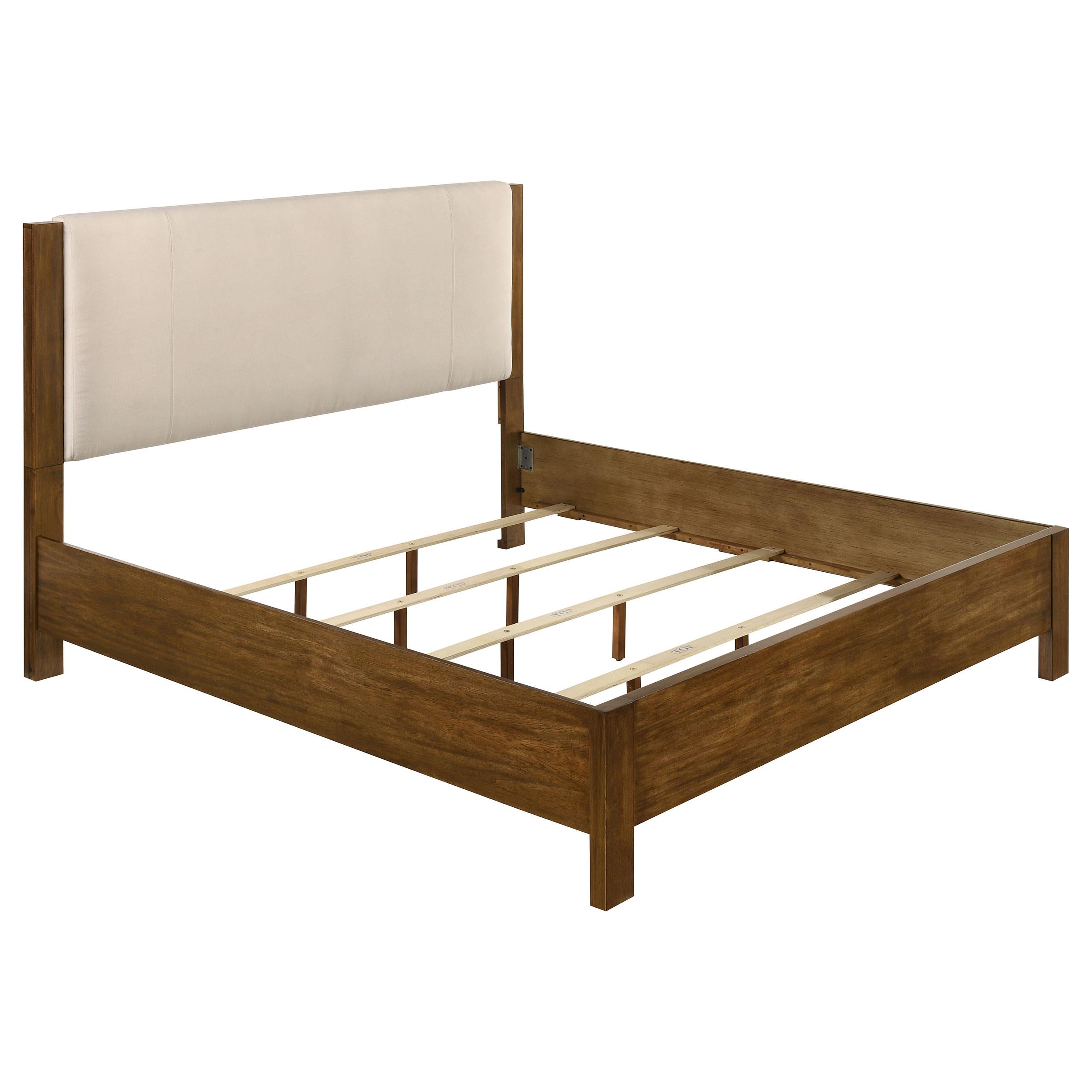  Coaster Furniture Adderley 215851KE Eastern King Wood Panel Bed   - Cream/Warm Brown IMAGE 1