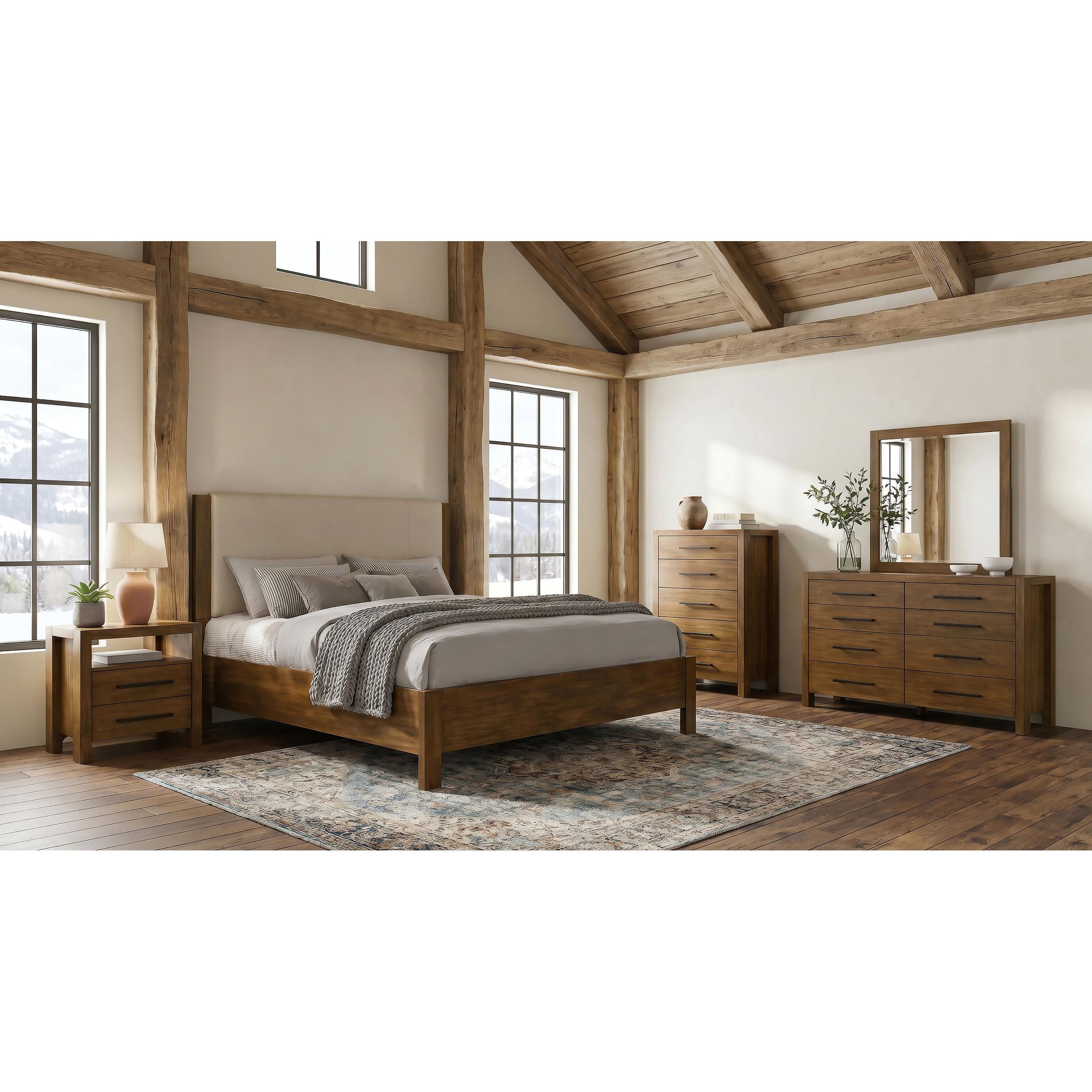  Coaster Furniture Adderley 215851KE Eastern King Wood Panel Bed   - Cream/Warm Brown IMAGE 12