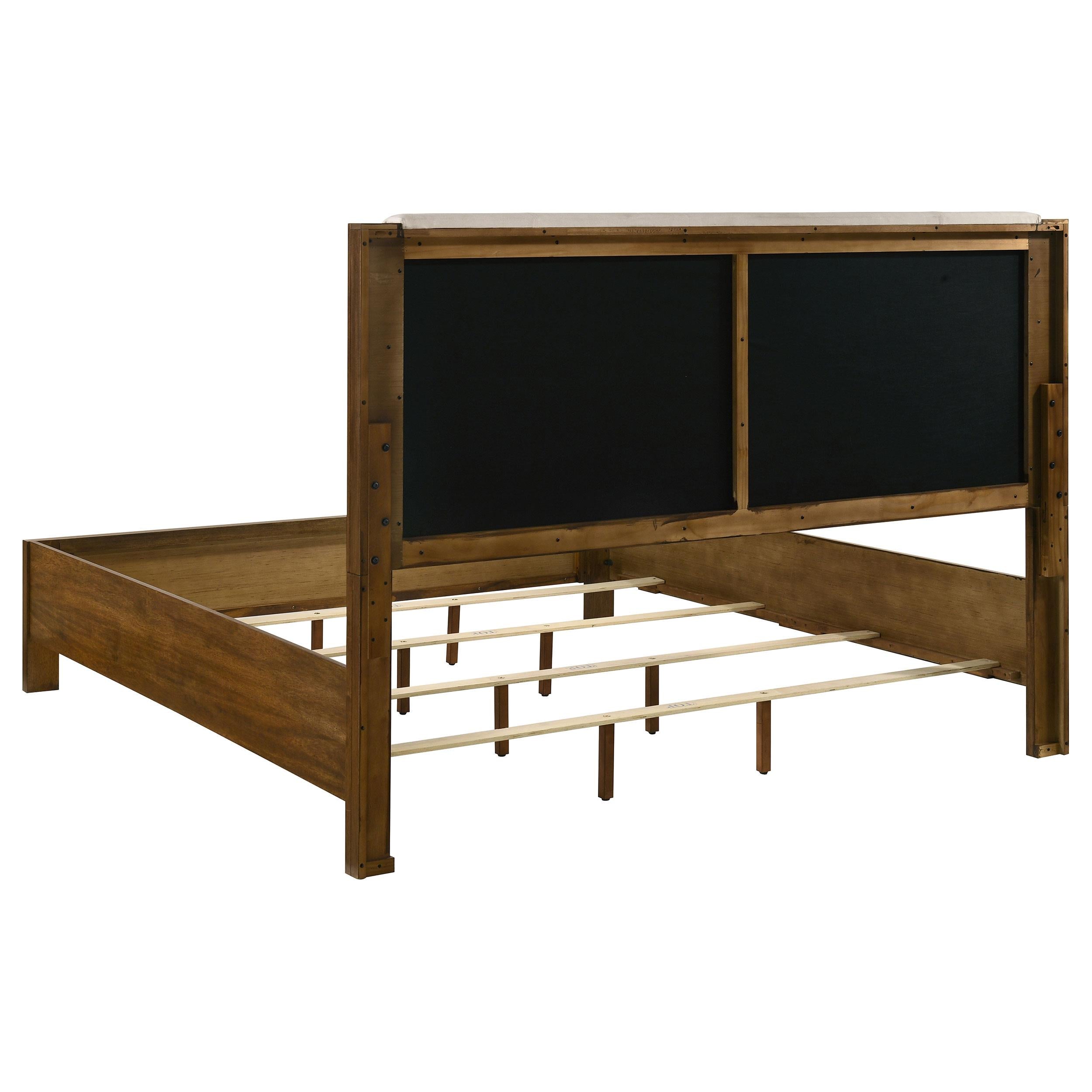  Coaster Furniture Adderley 215851KE Eastern King Wood Panel Bed   - Cream/Warm Brown IMAGE 2