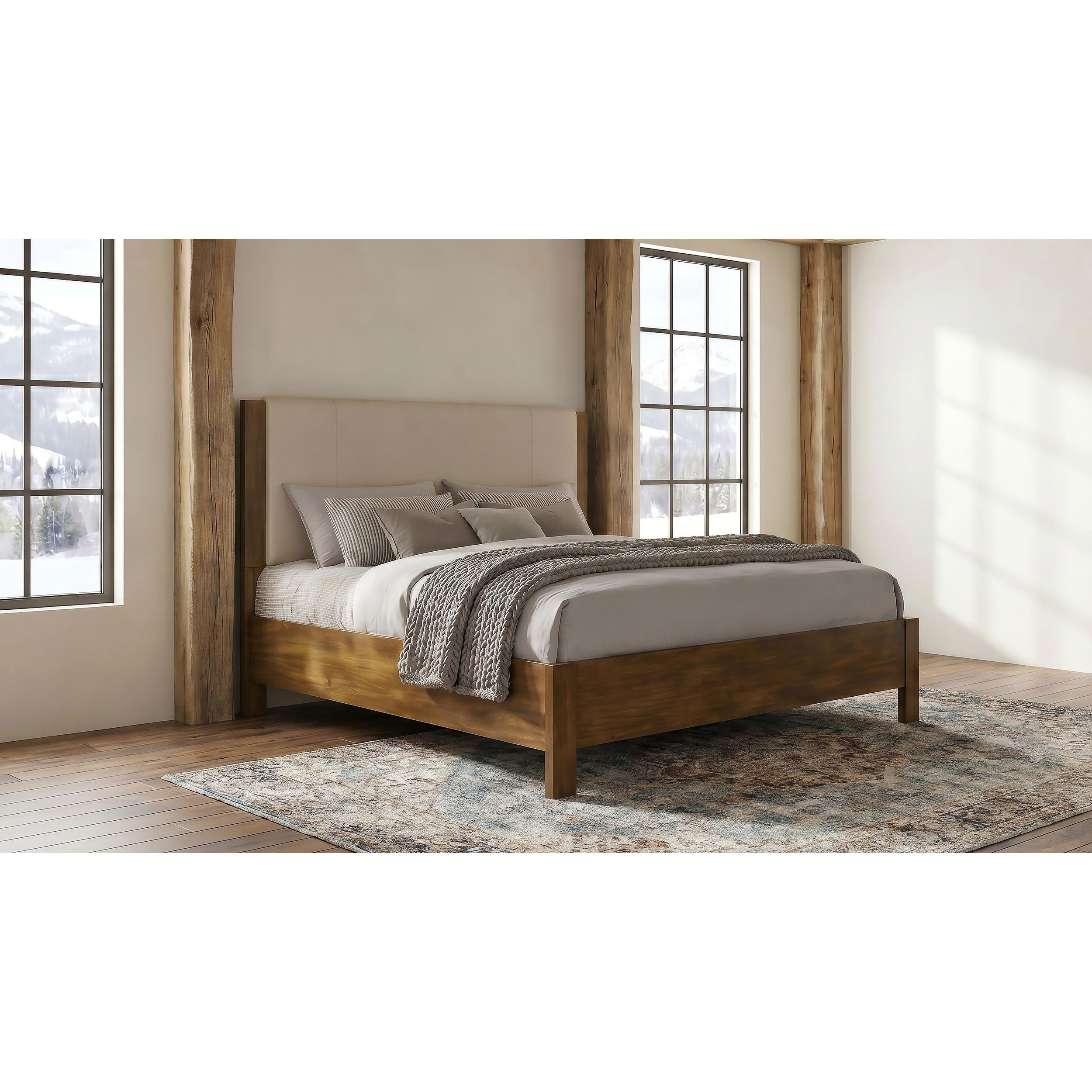  Coaster Furniture Adderley 215851KE Eastern King Wood Panel Bed   - Cream/Warm Brown IMAGE 4