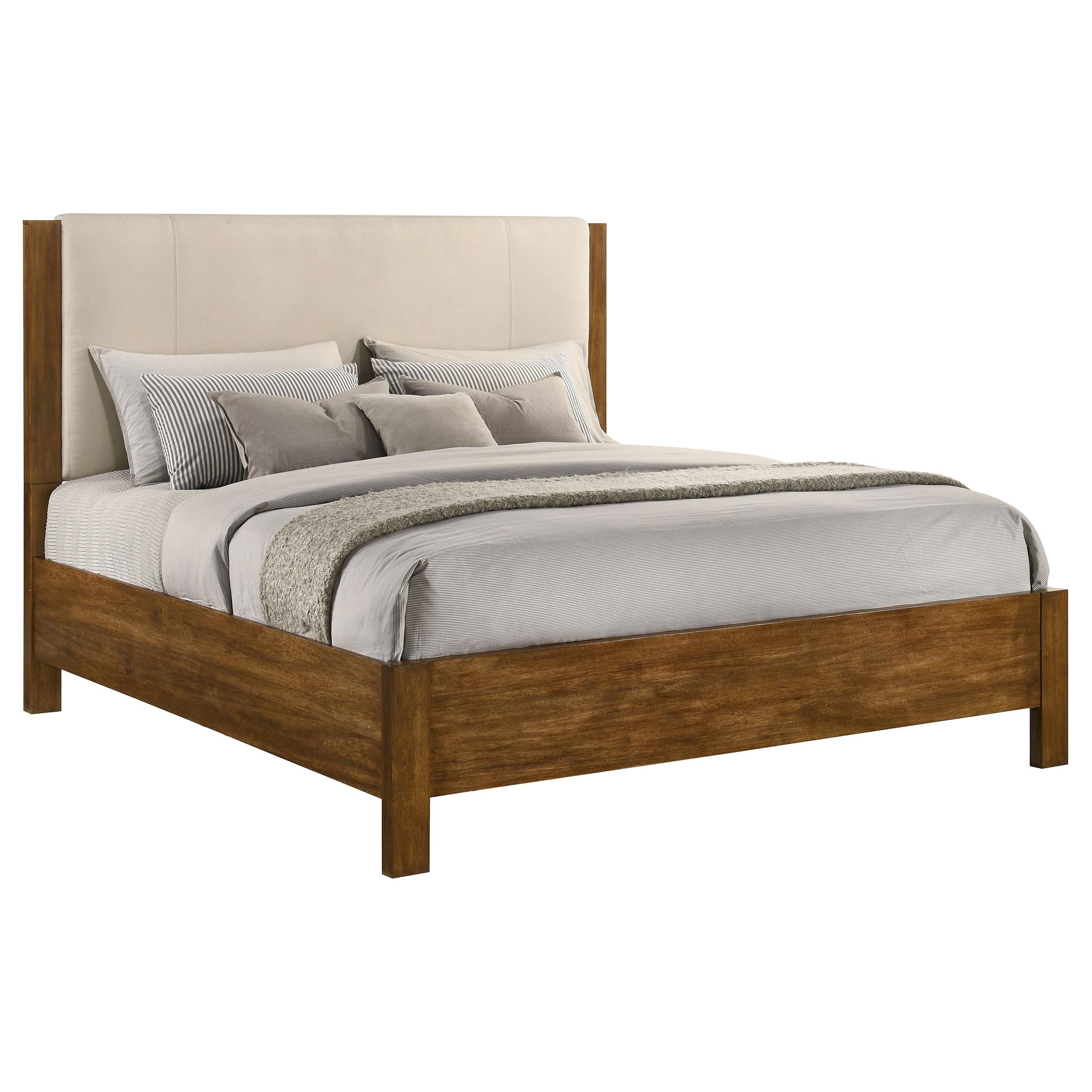  Coaster Furniture Adderley 215851KE Eastern King Wood Panel Bed   - Cream/Warm Brown IMAGE 6