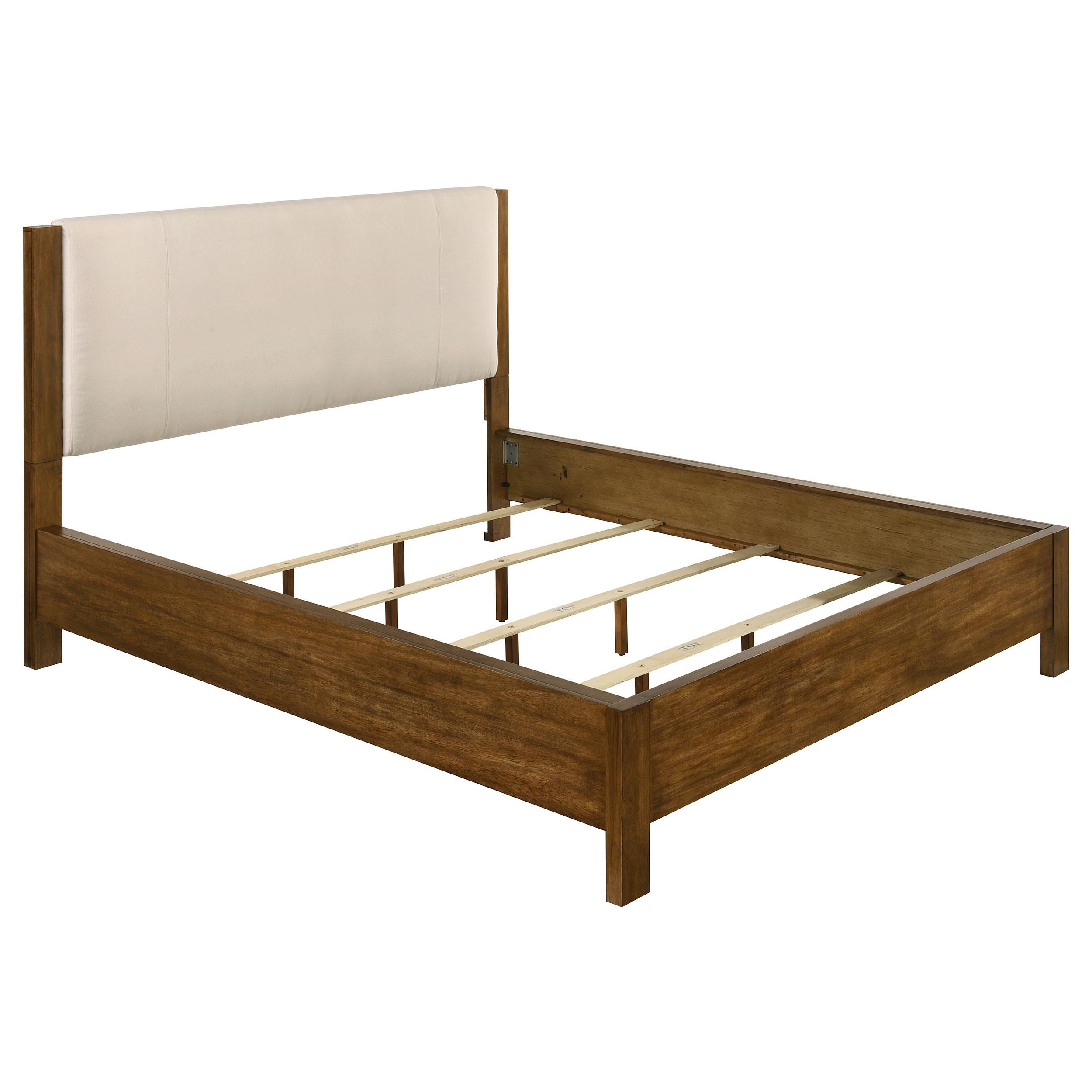  Coaster Furniture Adderley 215851KW California King Wood Panel Bed   - Cream/Warm Brown IMAGE 1