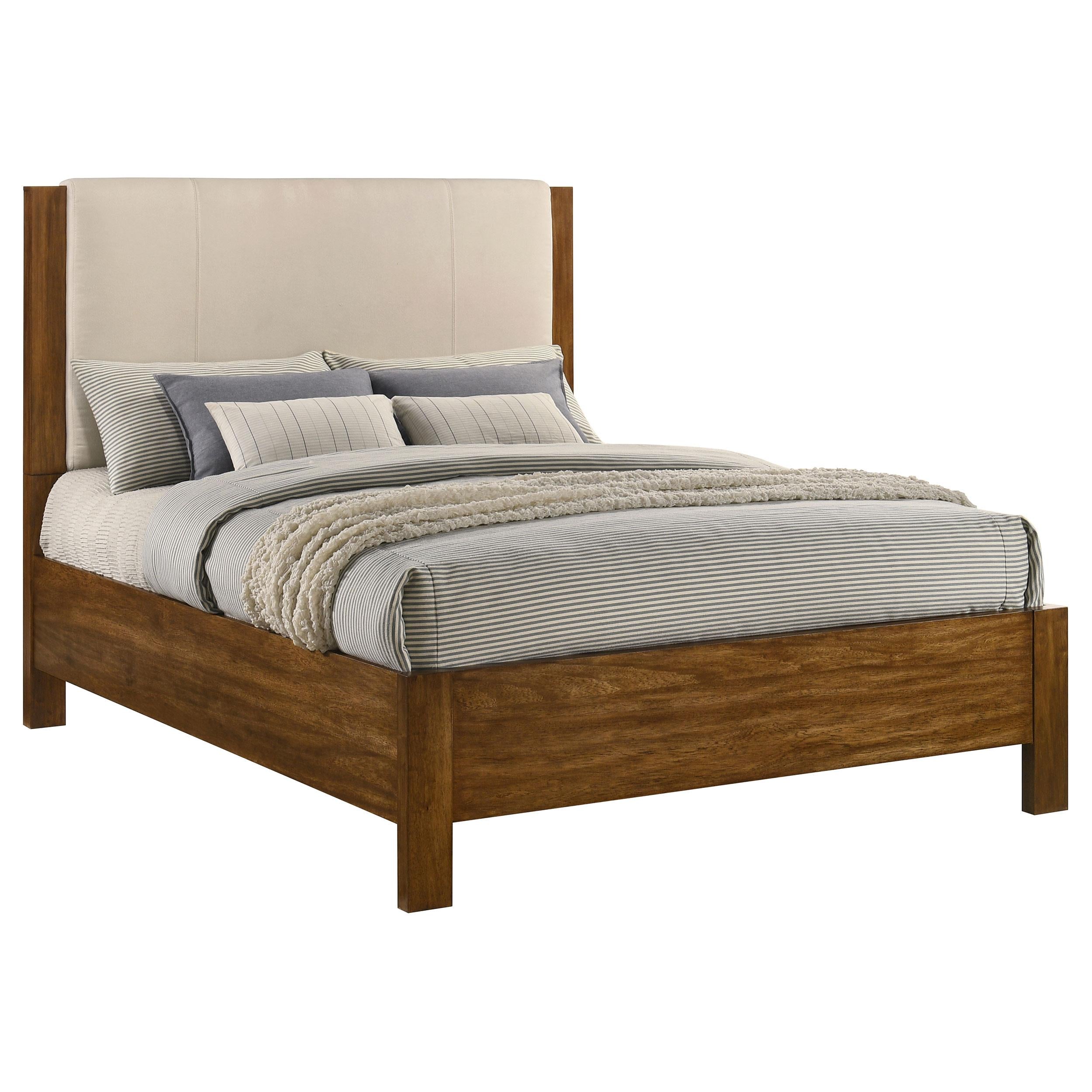  Coaster Furniture Adderley 215851Q Queen Wood Panel Bed   - Cream/Warm Brown IMAGE 1