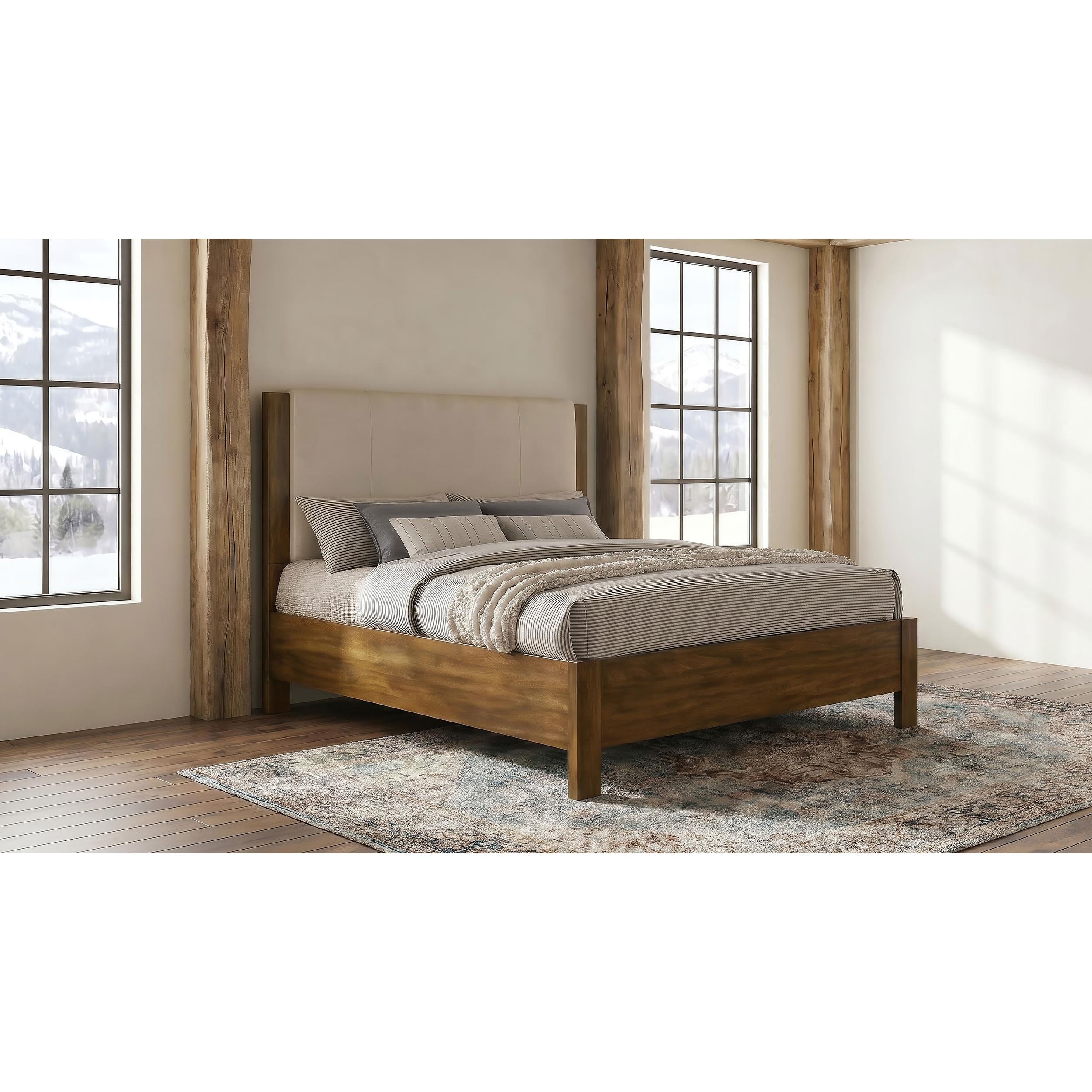 Coaster Furniture Adderley 215851Q Queen Wood Panel Bed   - Cream/Warm Brown IMAGE 2