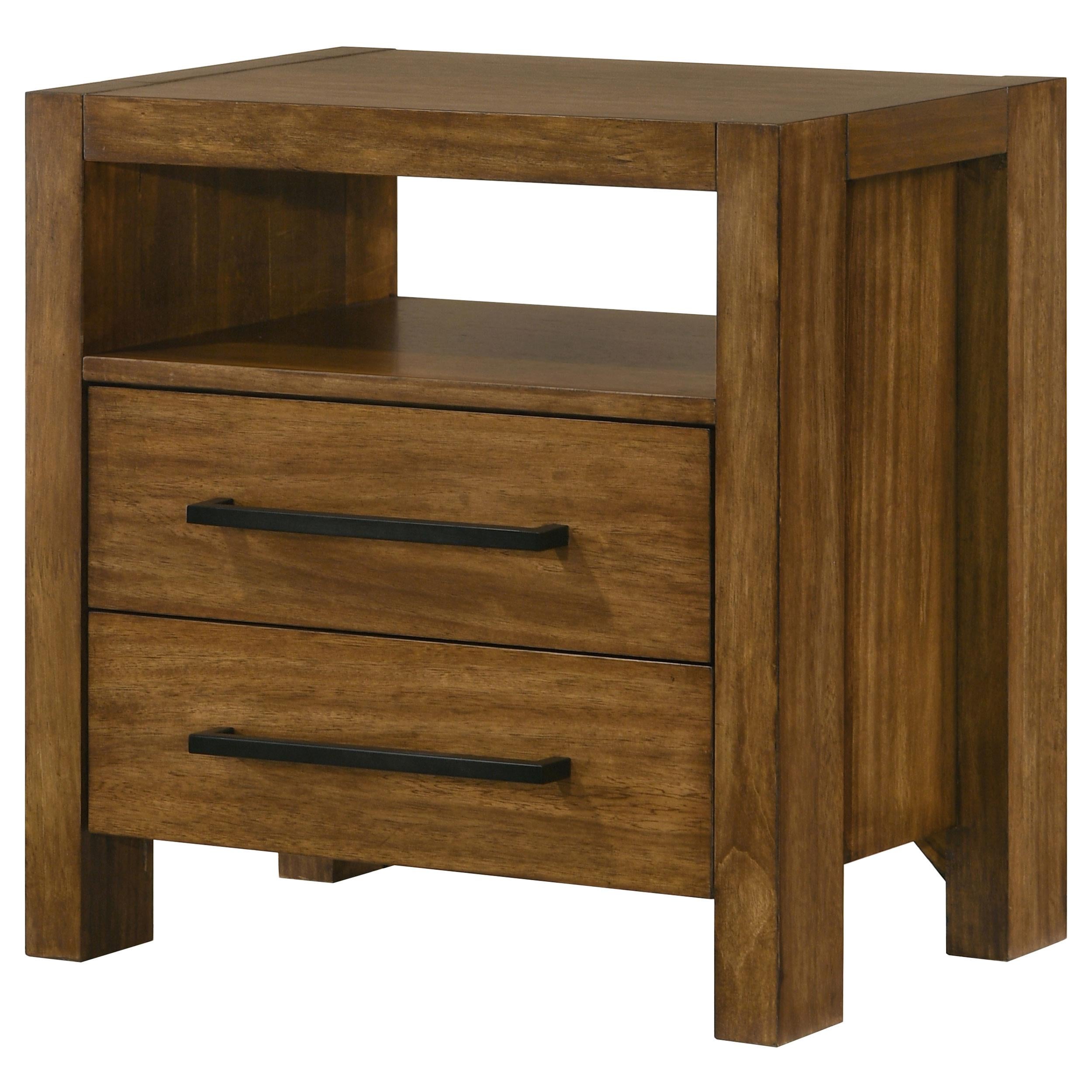  Coaster Furniture Adderley 215852 2-drawer Nightstand Bedside Table - Warm Brown IMAGE 4