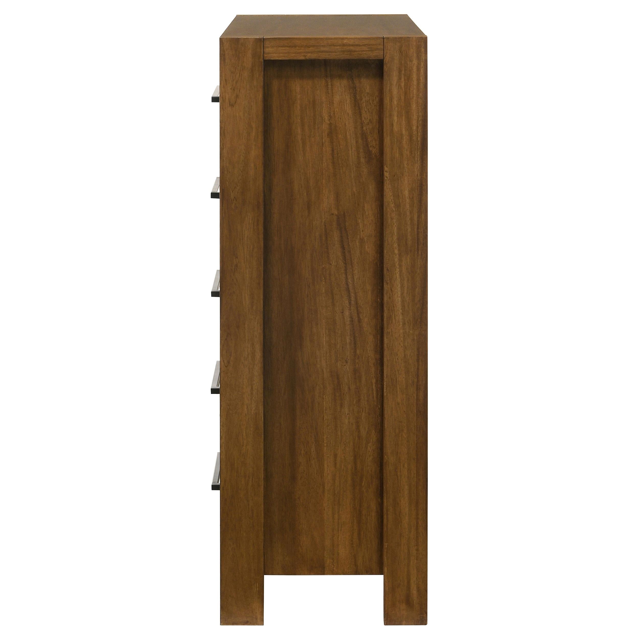  Coaster Furniture Adderley 215855 5-drawer Bedroom Chest - Warm Brown IMAGE 7