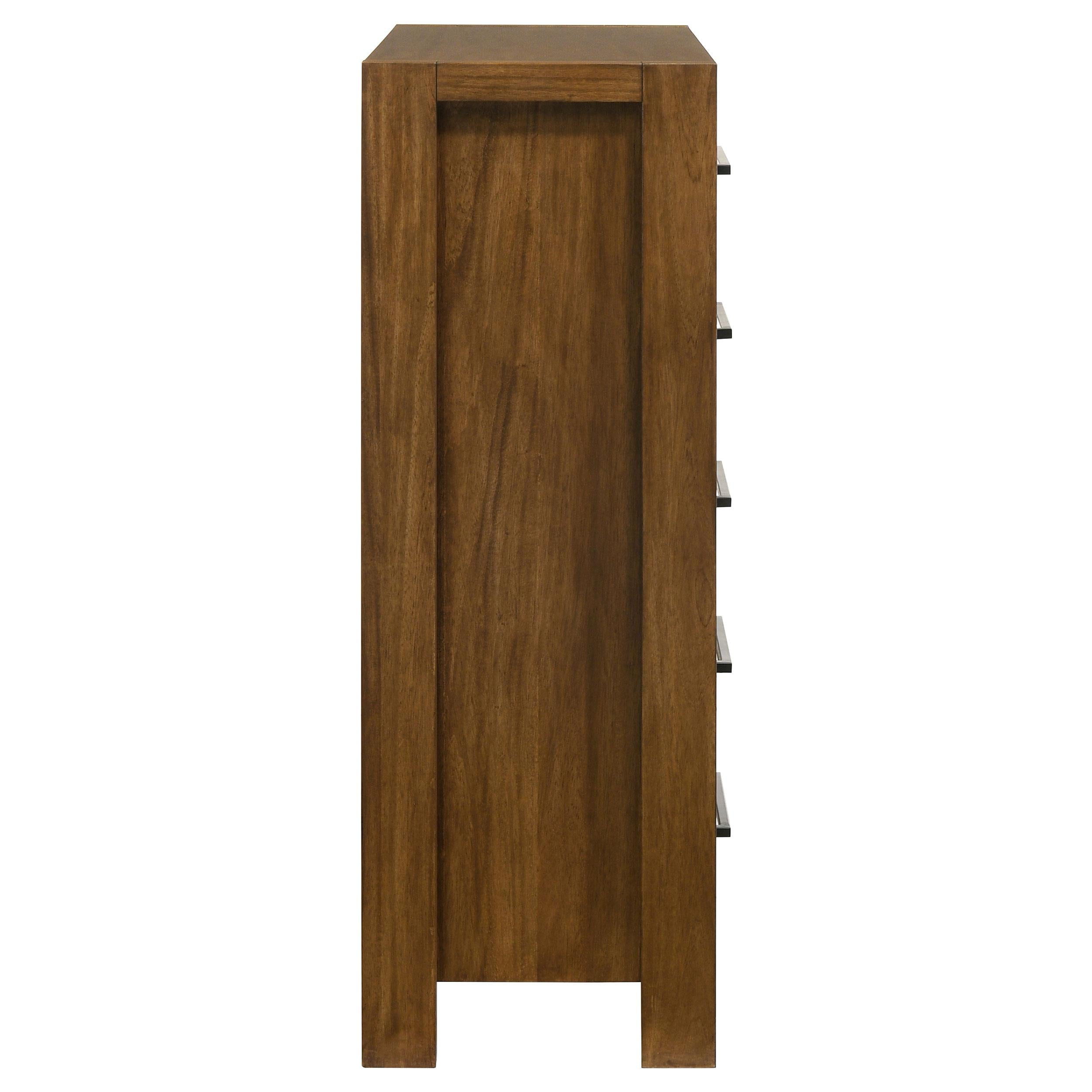  Coaster Furniture Adderley 215855 5-drawer Bedroom Chest - Warm Brown IMAGE 8
